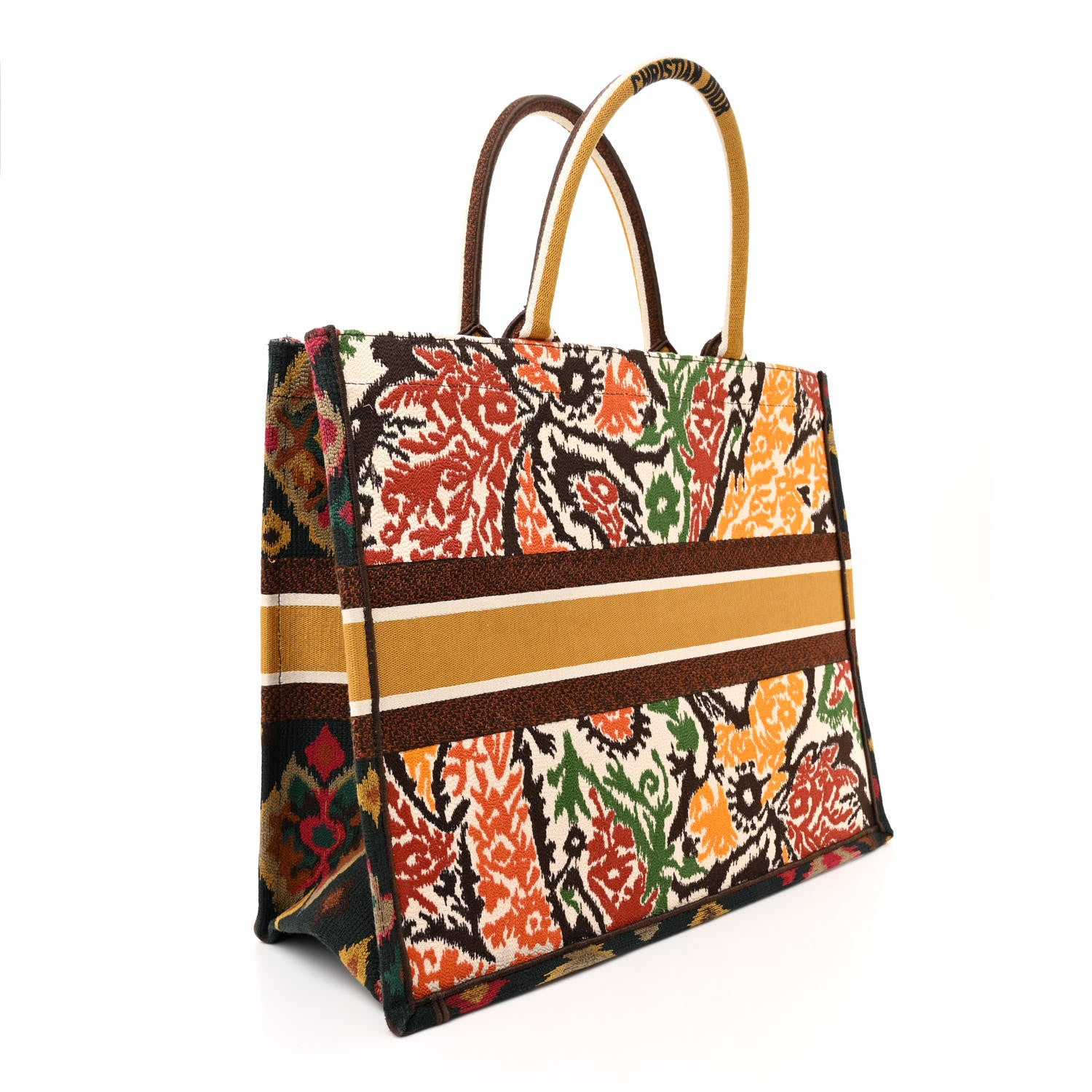 Christian Dior Canvas Embroidered Large Paisley Book Tote Multicolor 3 of 15