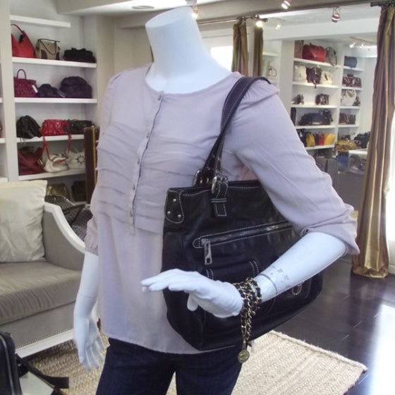Leather Stella Tote Black