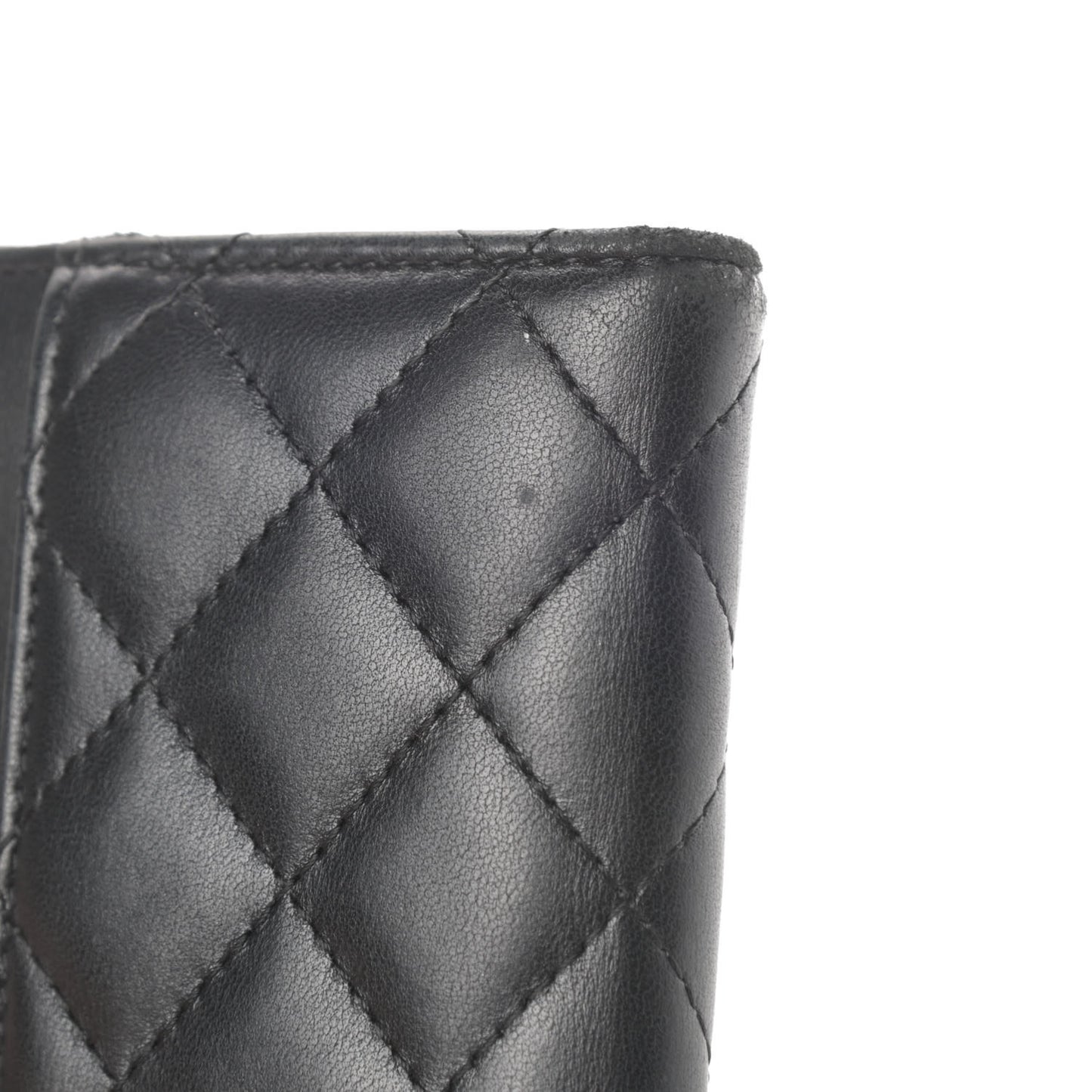 Lambskin Quilted Card Holder Wallet Black