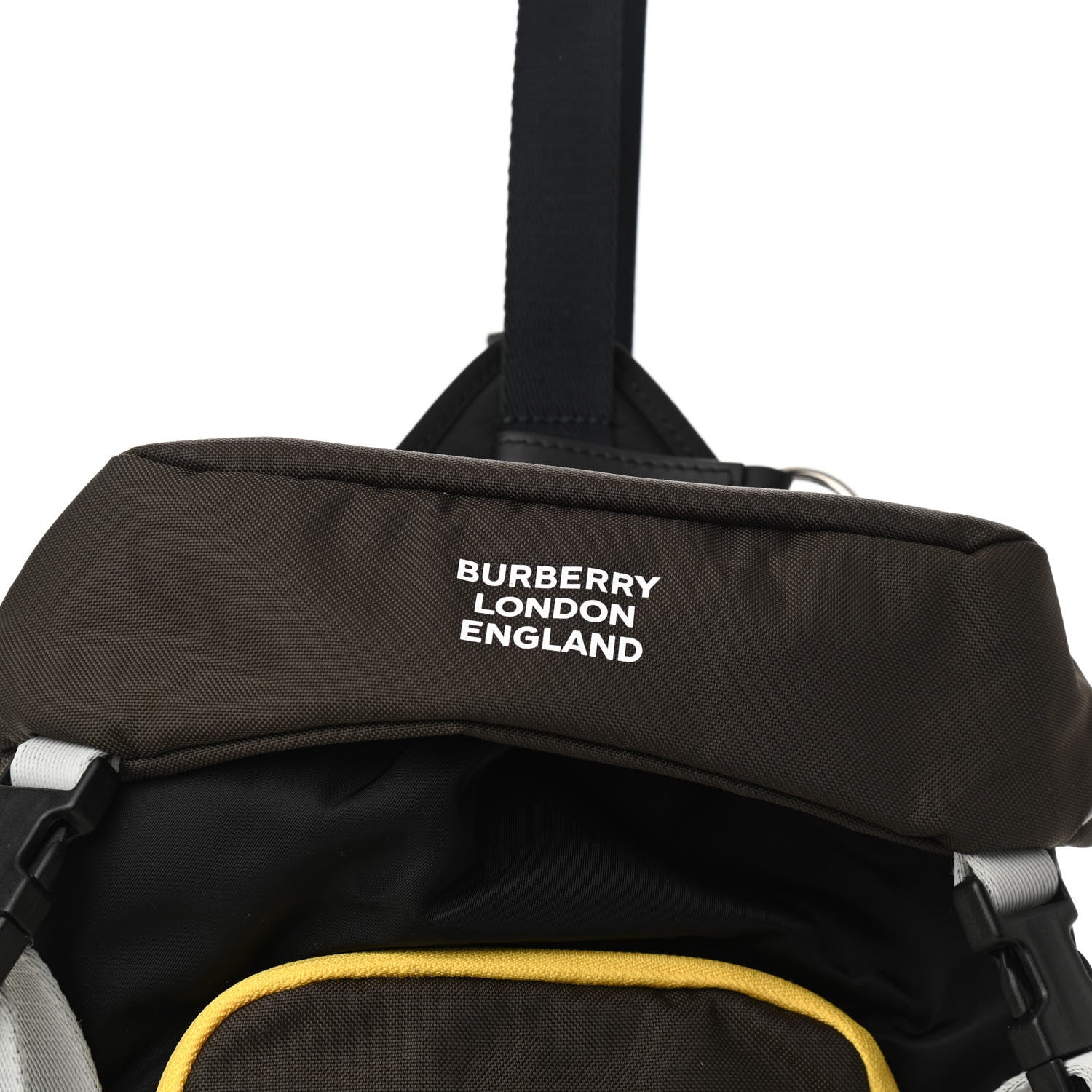 Burberry Nylon Medium Leo Sling Bag Black Yellow Grey 7 of 9