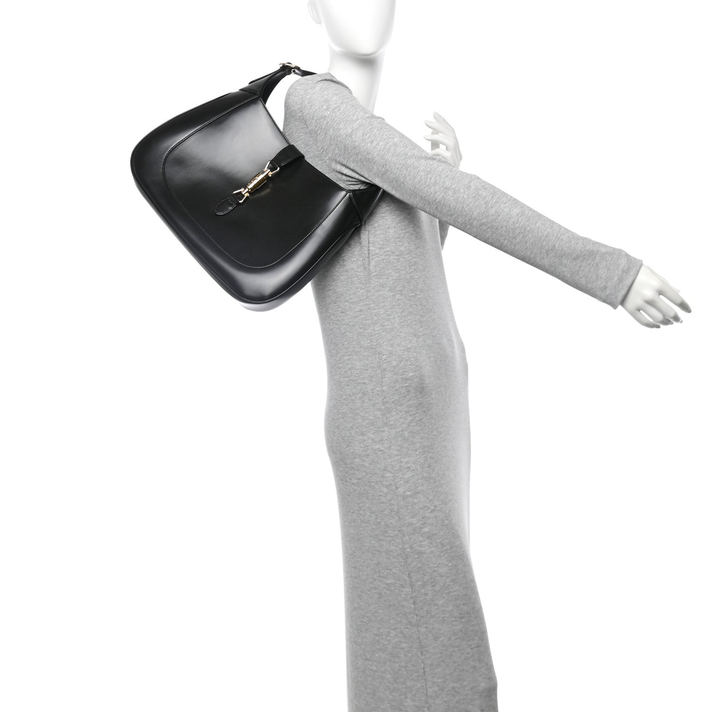 Boarded Dyana Lux Calfskin Medium Jackie 1961 Hobo Black