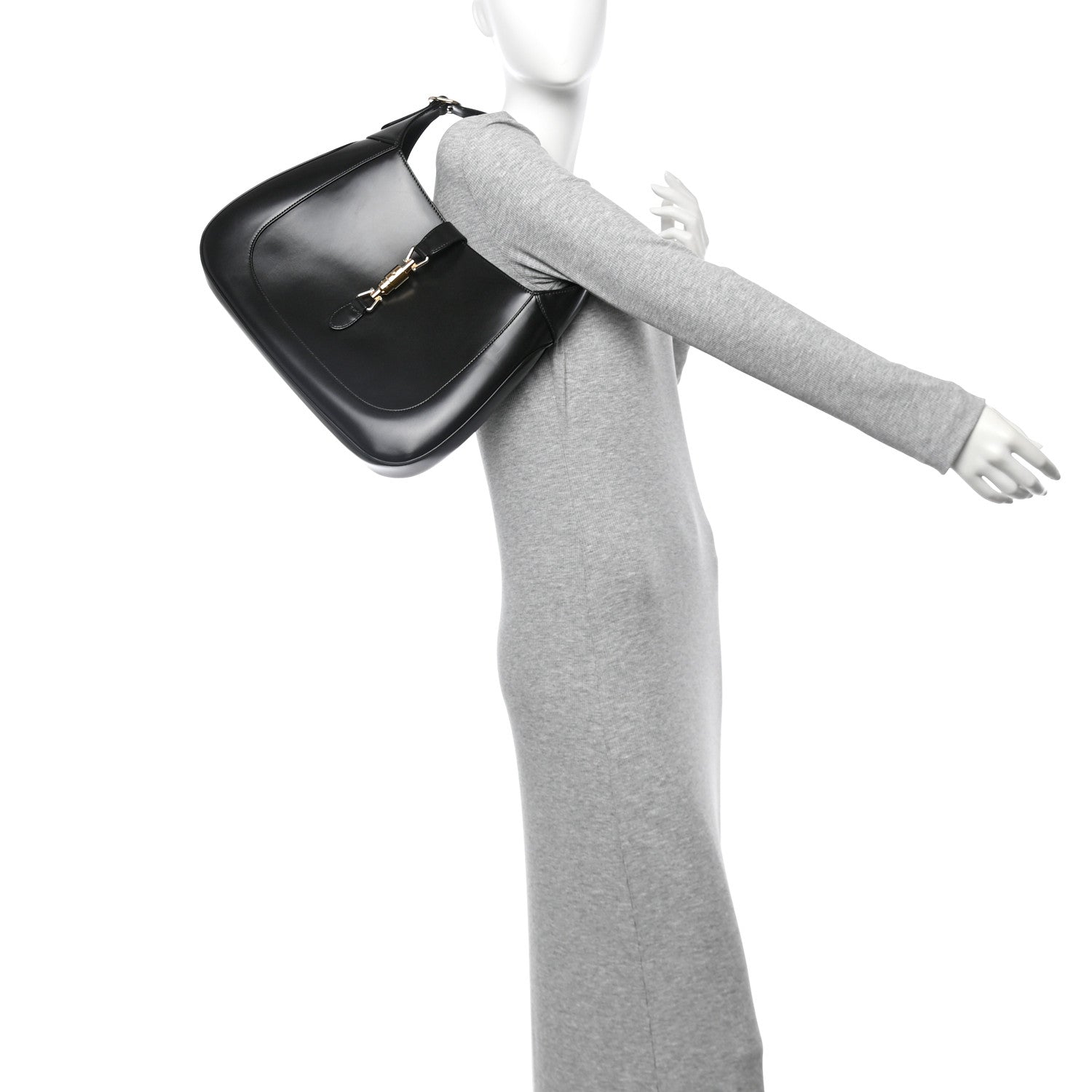 Gucci Boarded Dyana Lux Calfskin Medium Jackie 1961 Hobo Black 3 of 10