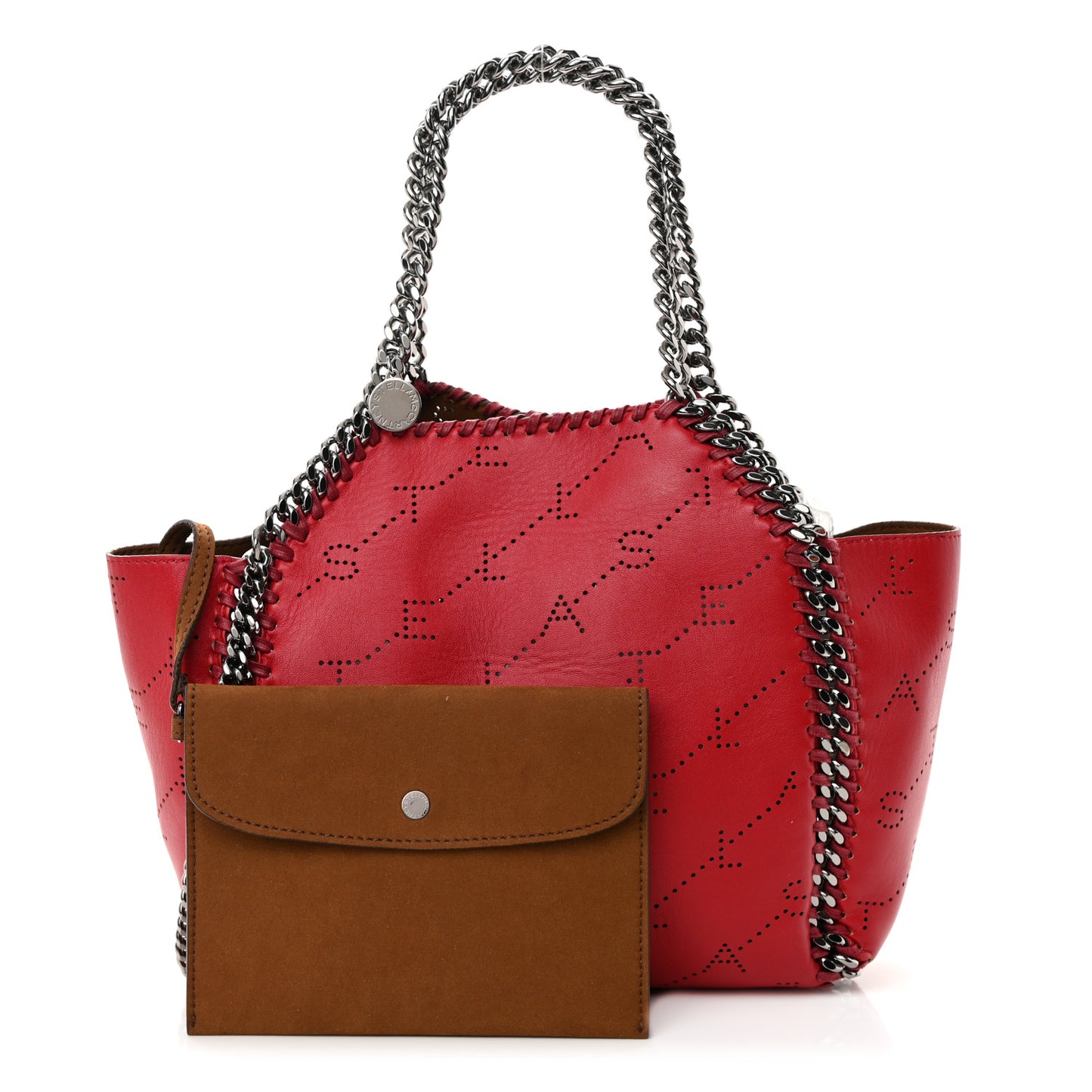 Eco Alter Nappa Perforated Logo Falabella Reversible Tote Red