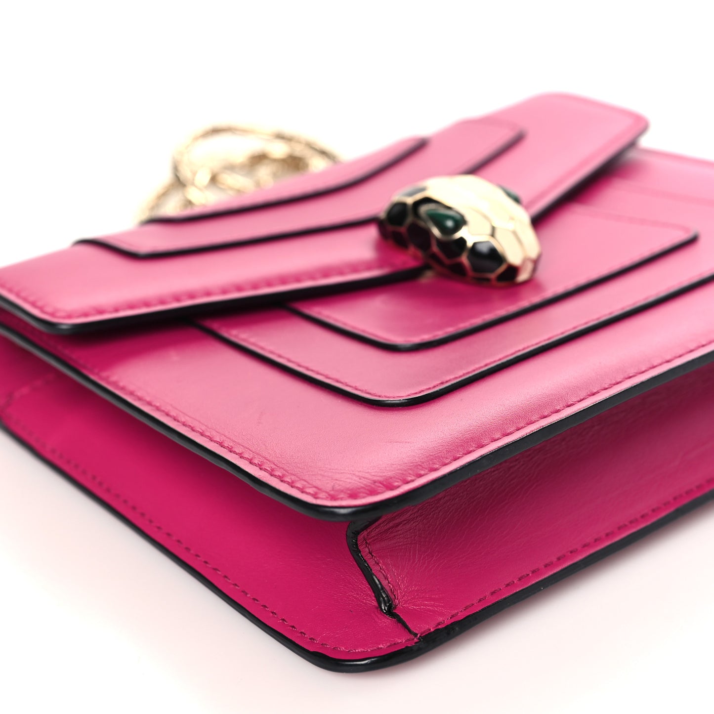 Calfskin Small Serpenti Forever Snake Strap Crossbody Bag Pink