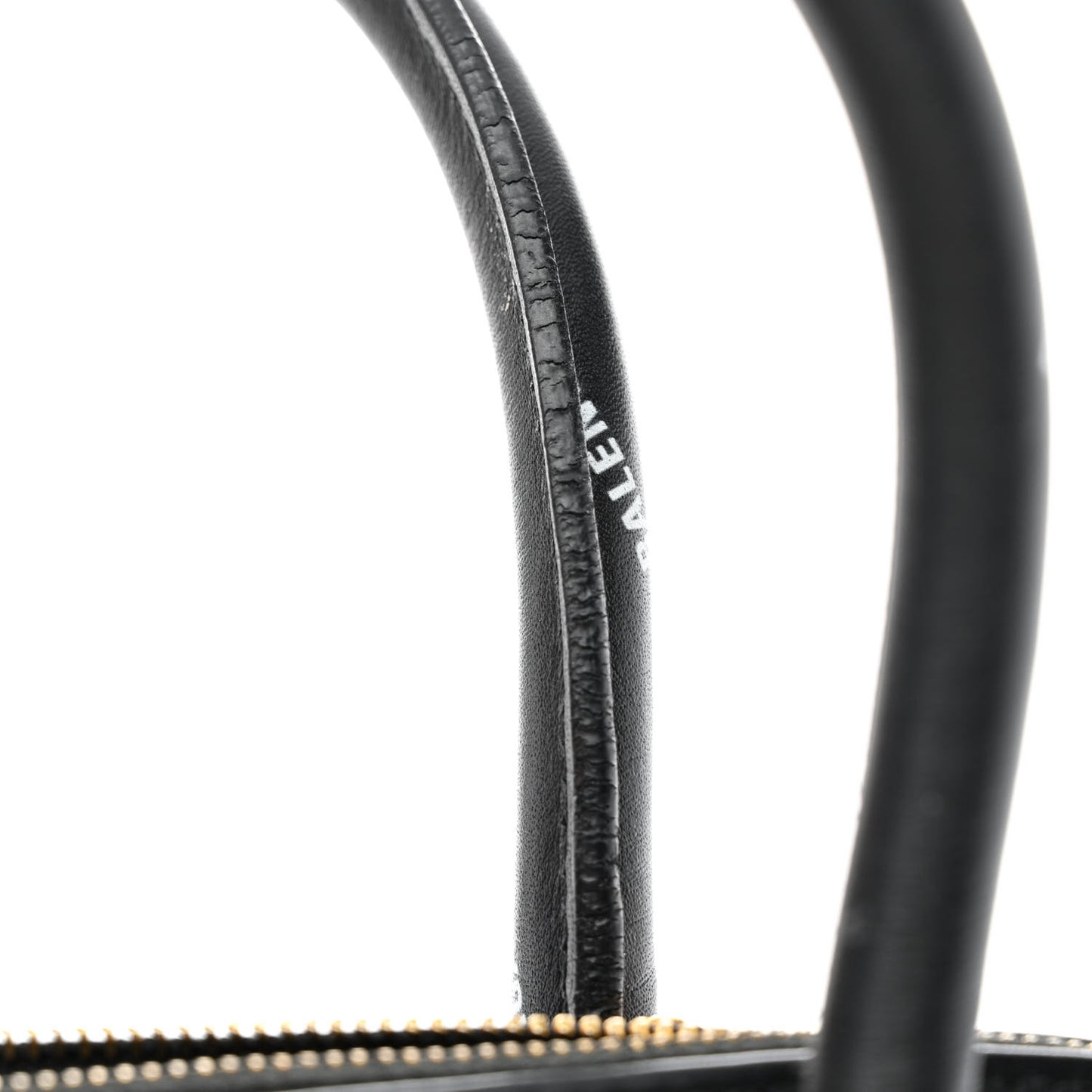 Calfskin Allover Logo M Ville Top Handle Bag Black
