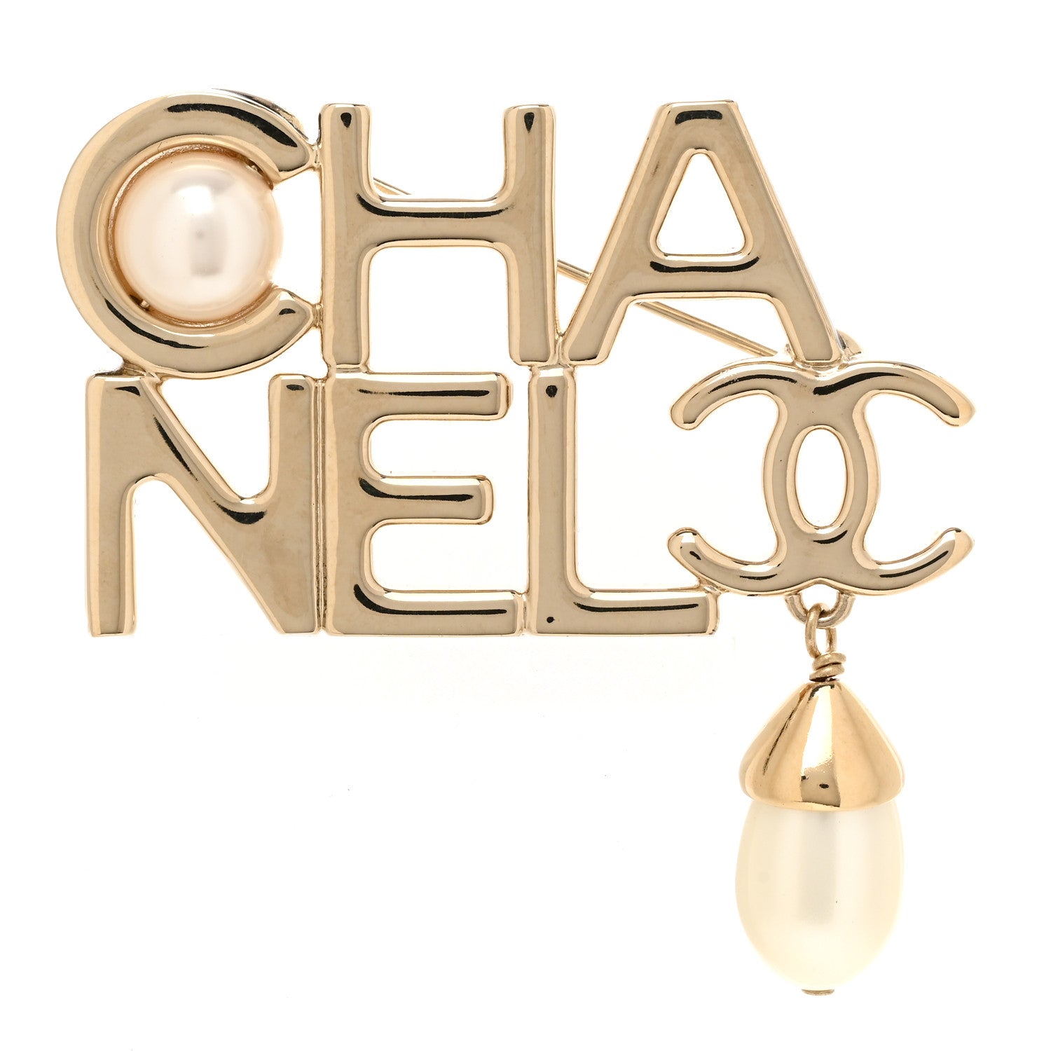 Chanel Pearl Cha Nel CC Logo Brooch 1510364 – FASHIONPHILE