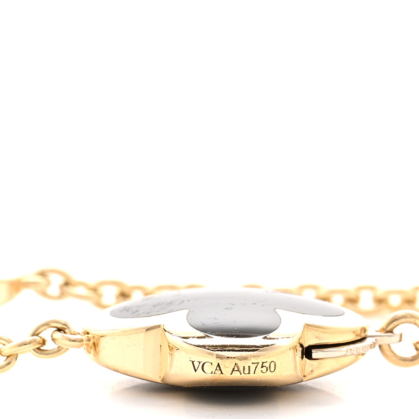 18K Yellow Gold Black Onyx Pure 9 Motifs Alhambra Necklace