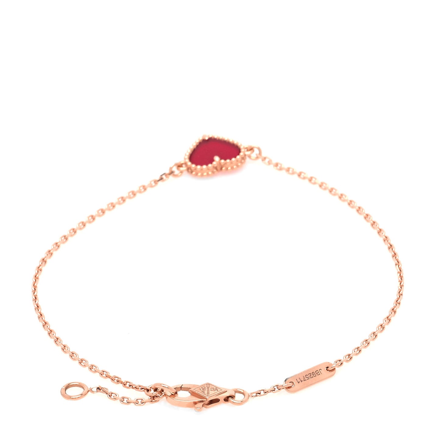 18K Rose Gold Carnelian Sweet Alhambra Heart Bracelet