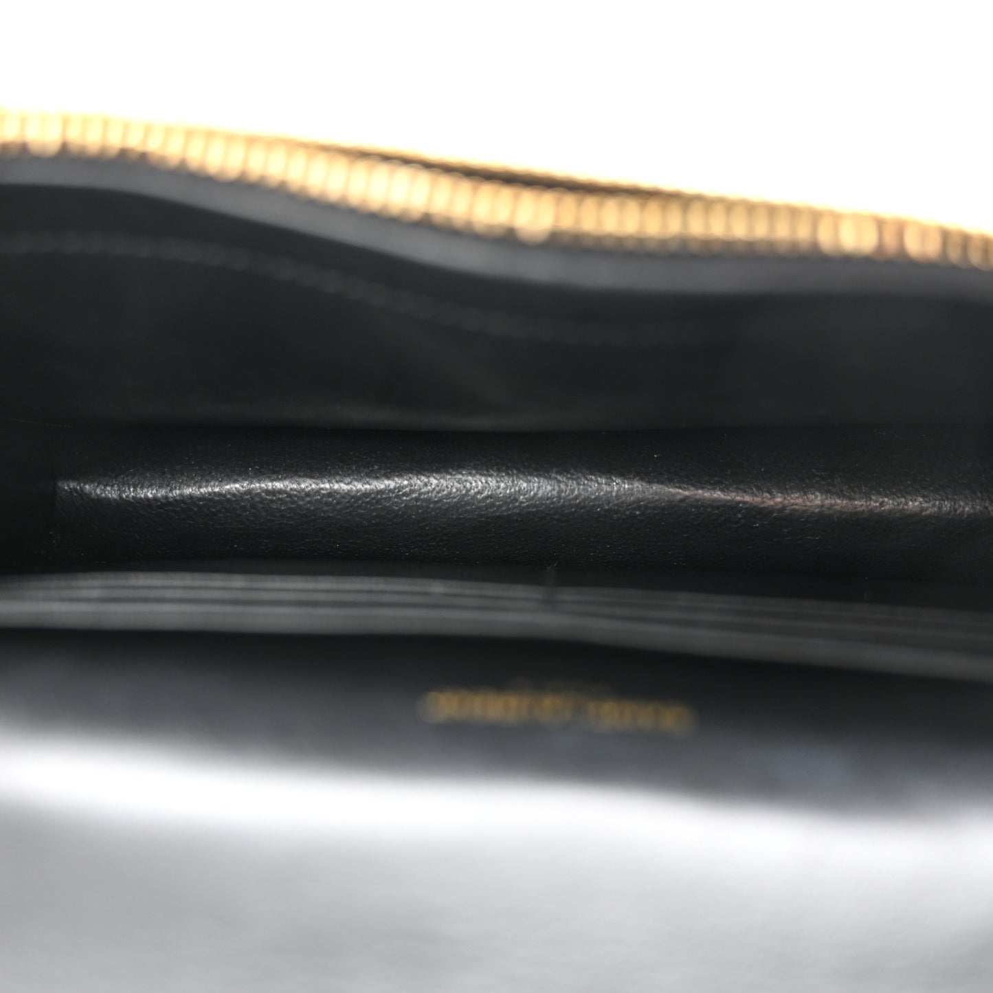 SAINT LAURENT Calfskin Crocodile Embossed Kate Monogram Tassel Chain Wallet Black