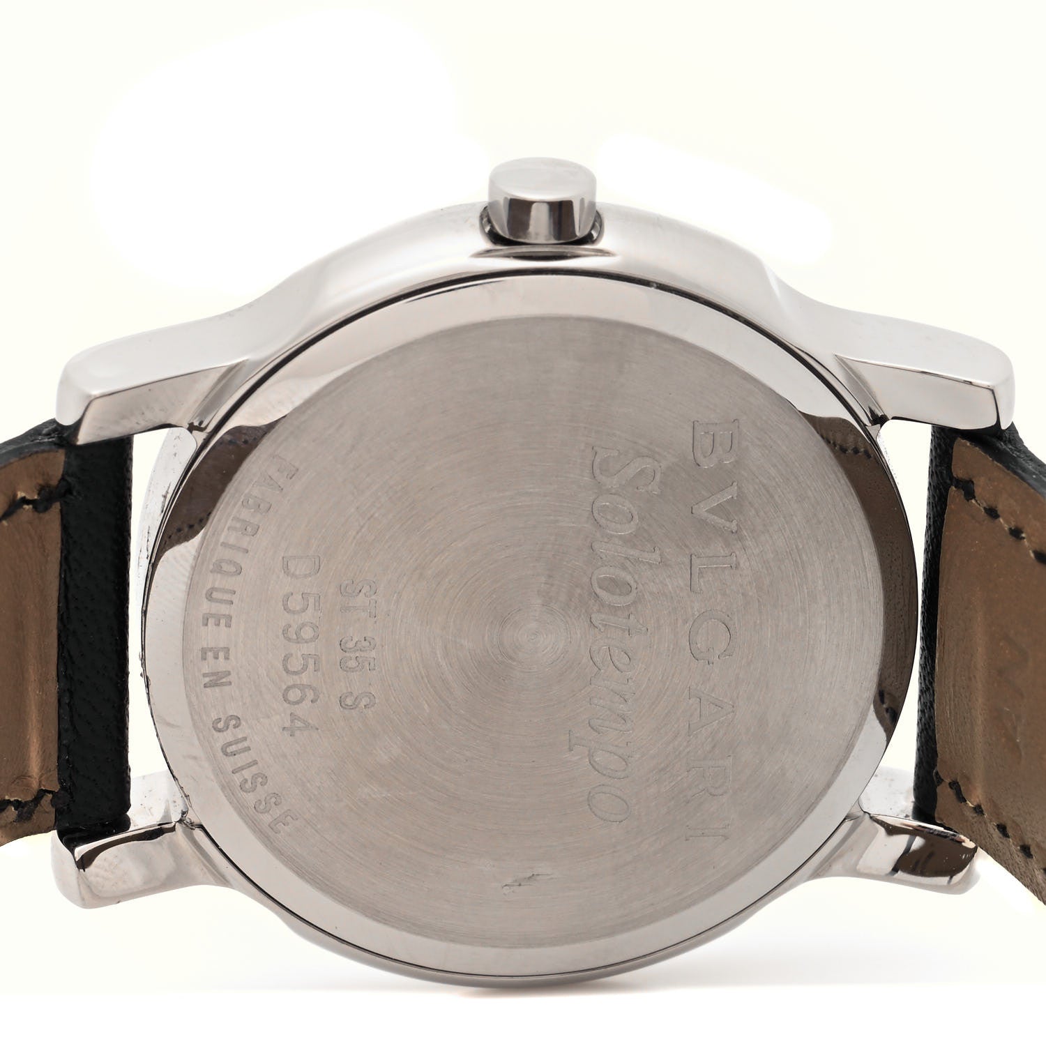 Bulgari Stainless Steel Calfskin 35mm Solotempo Quartz Watch Black 4 of 5