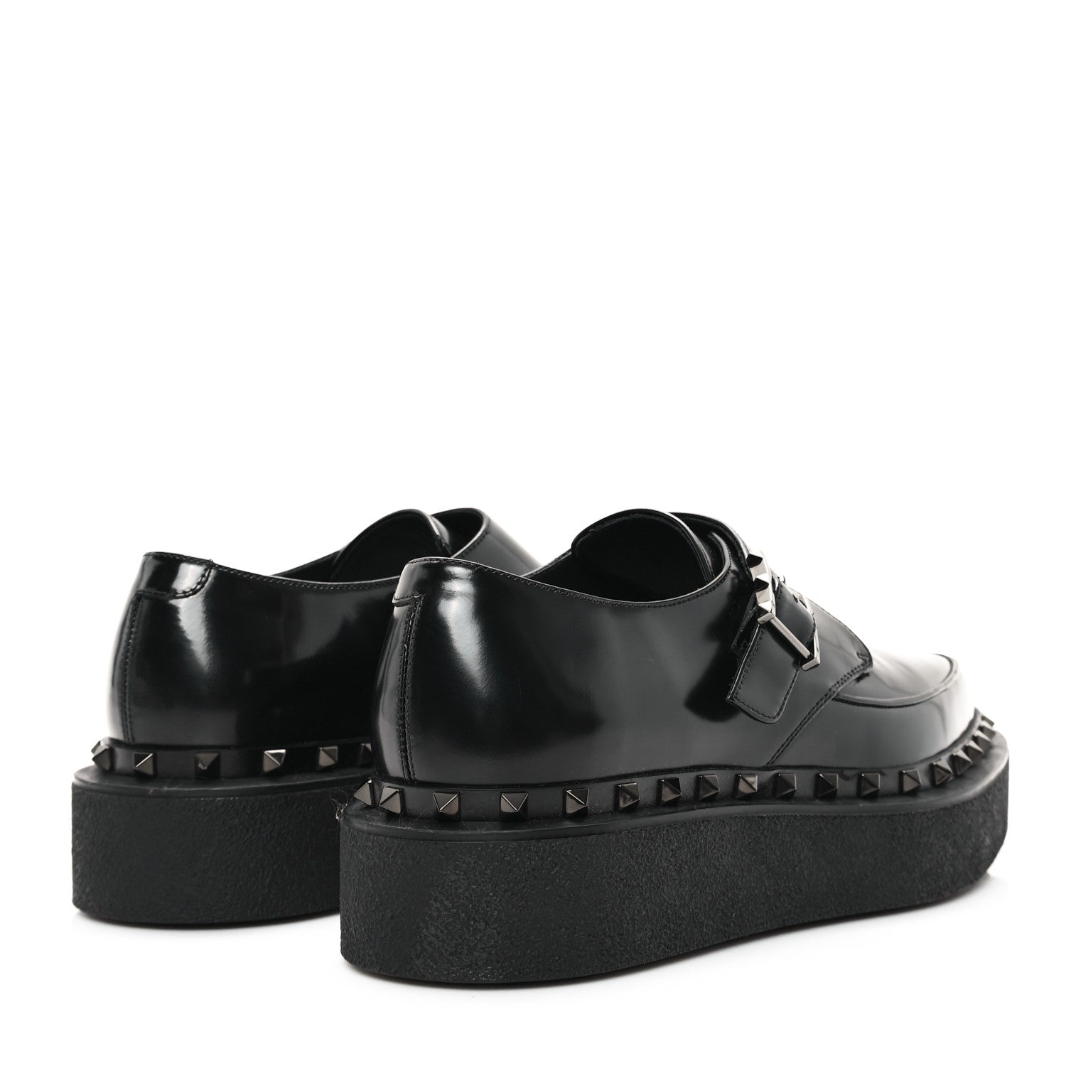 Valentino Garavani Calfskin Rockstud Mens M-Way Single Monk Loafers 42 Black 5 of 10