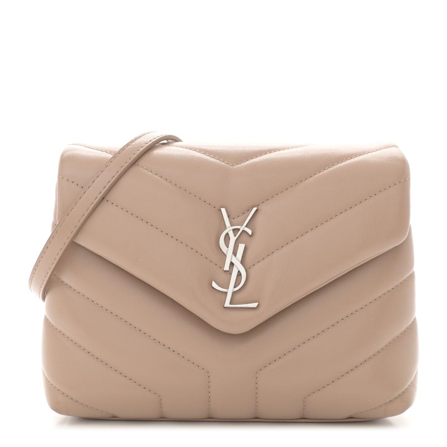 Calfskin Y Quilted Monogram Toy Loulou Crossbody Bag Gold Sand