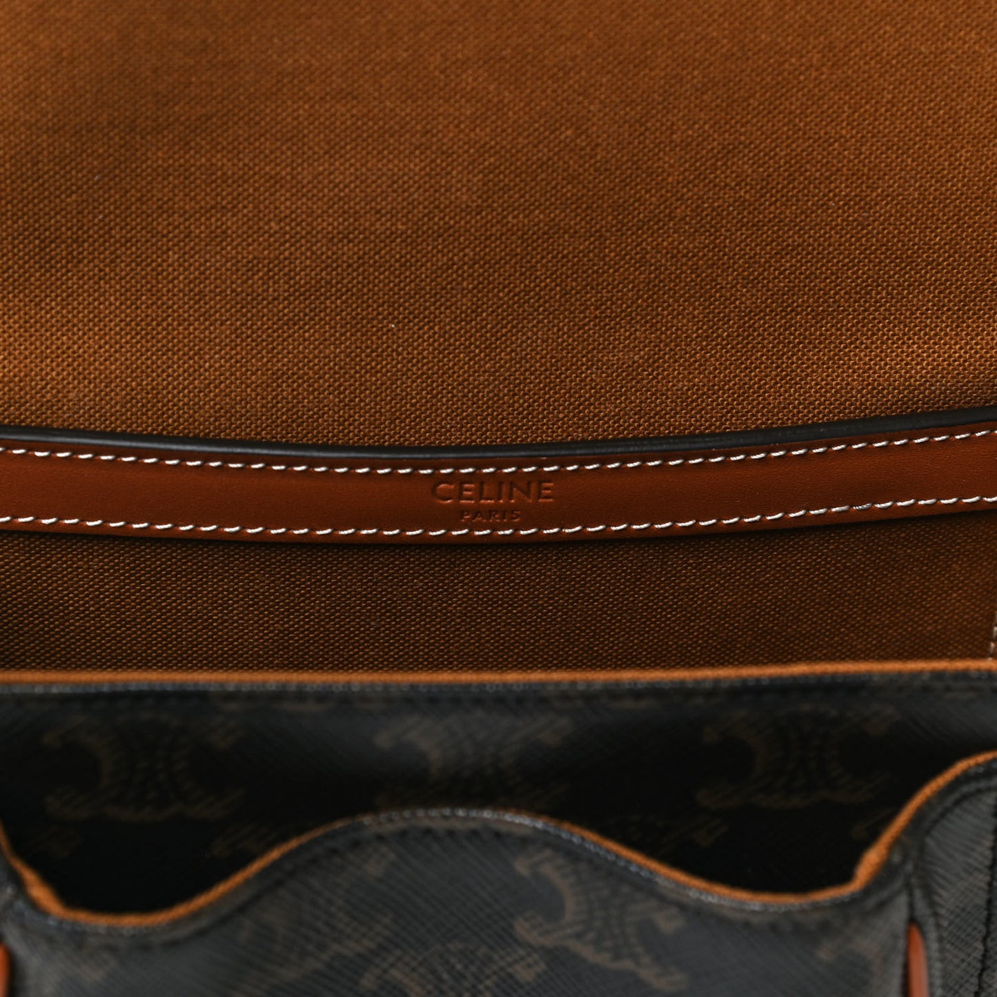 Triomphe Canvas Medium Folco Bag Tan