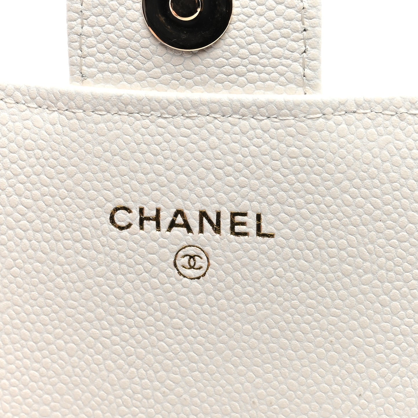 Caviar Quilted Flap Phone Holder With Chain White