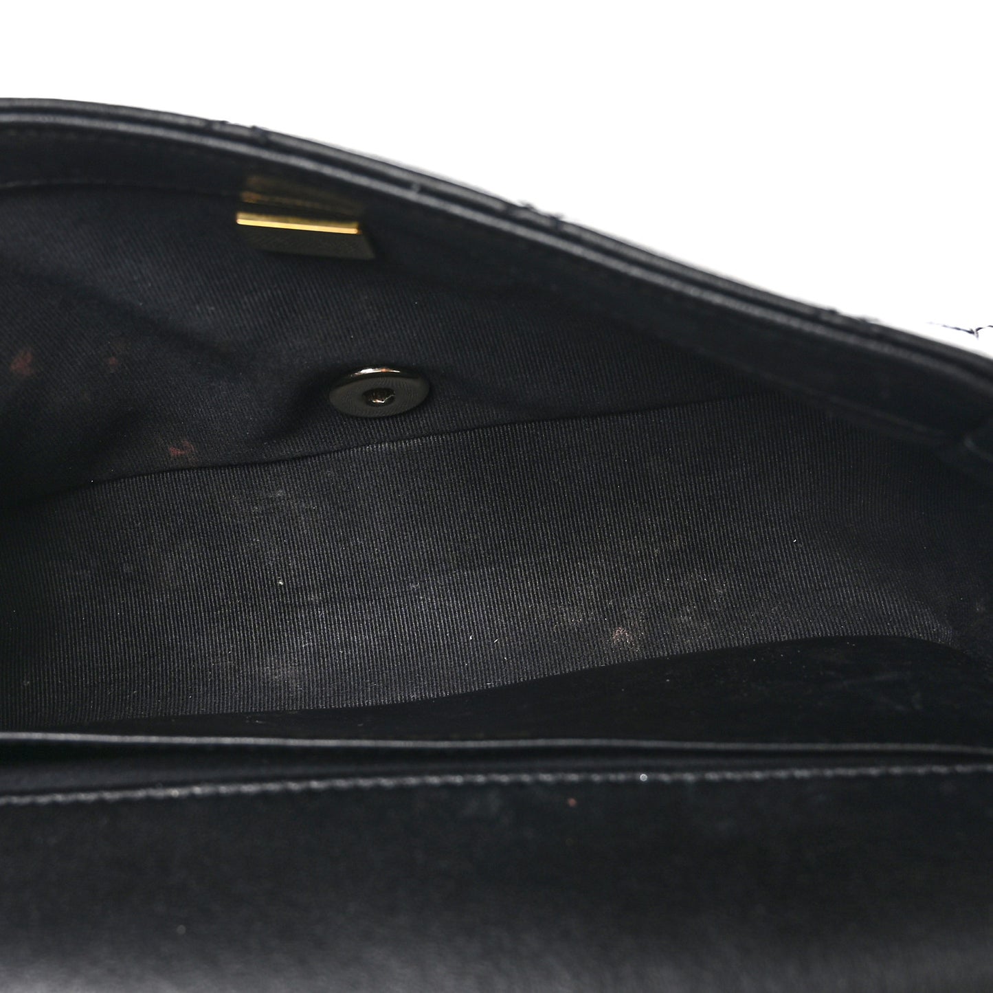 Lambskin Quilted Medium Whipstitch Flap Bag Black