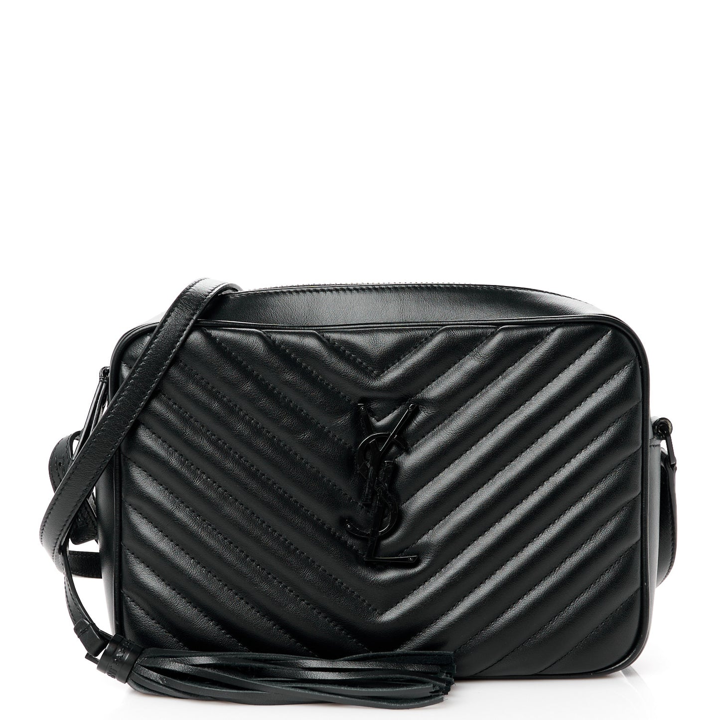 Calfskin Matelasse Monogram Monochrome Lou Camera Bag Black