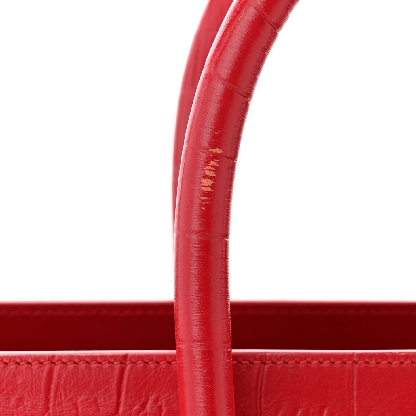 Calfskin Crocodile Embossed Small Sac de Jour Eros Red