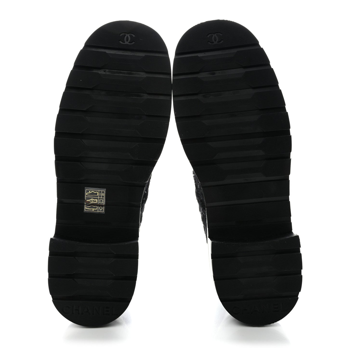 Tweed Lambskin Quilted Lace Up Combat Boots 41 Black Grey