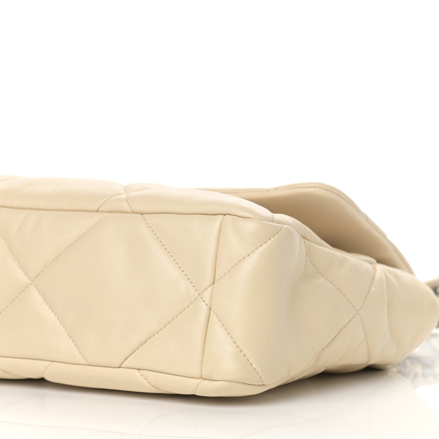 Lambskin Quilted Large Chanel 19 Flap Beige