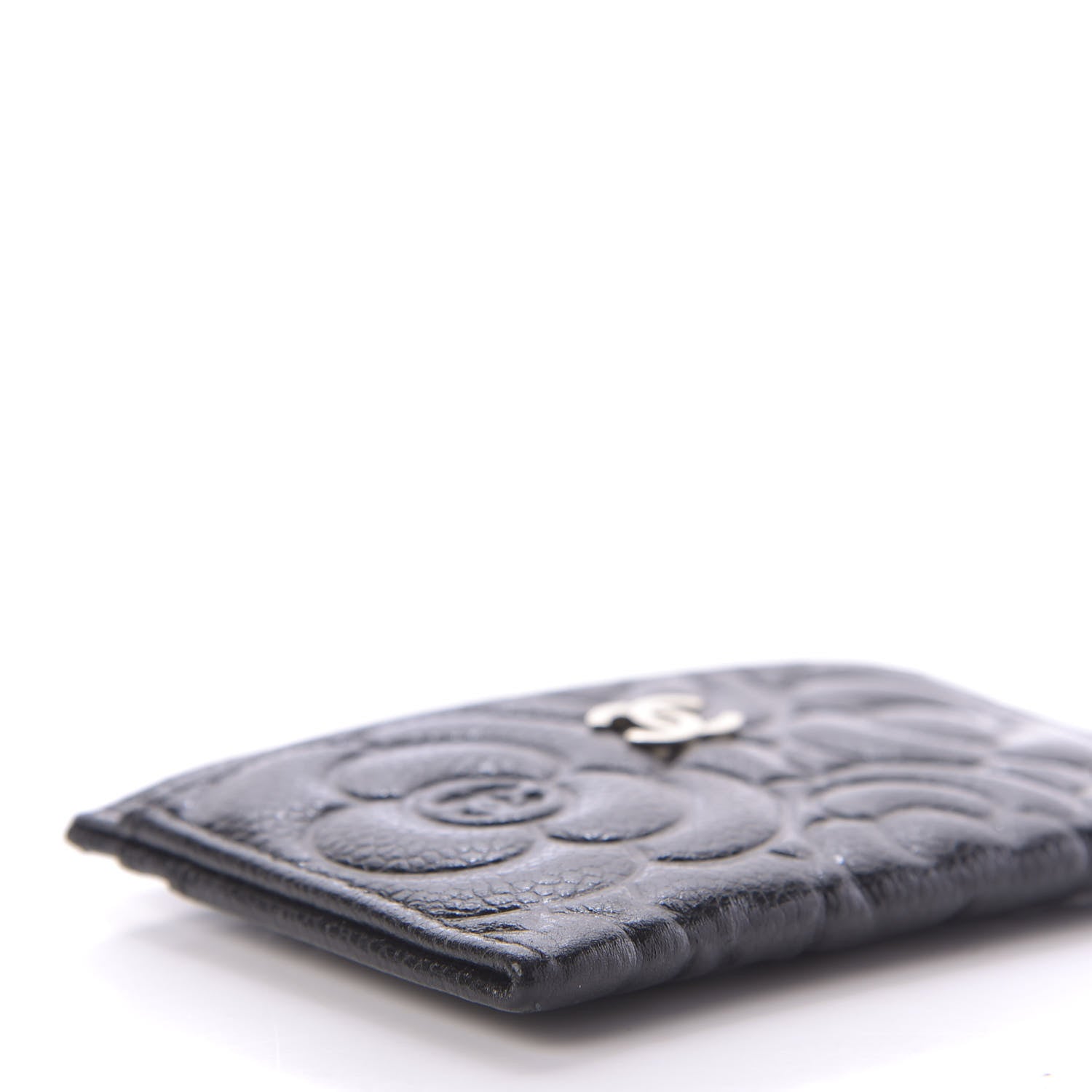 Chanel Caviar Camellia Embossed Card Holder Black 6 of 11