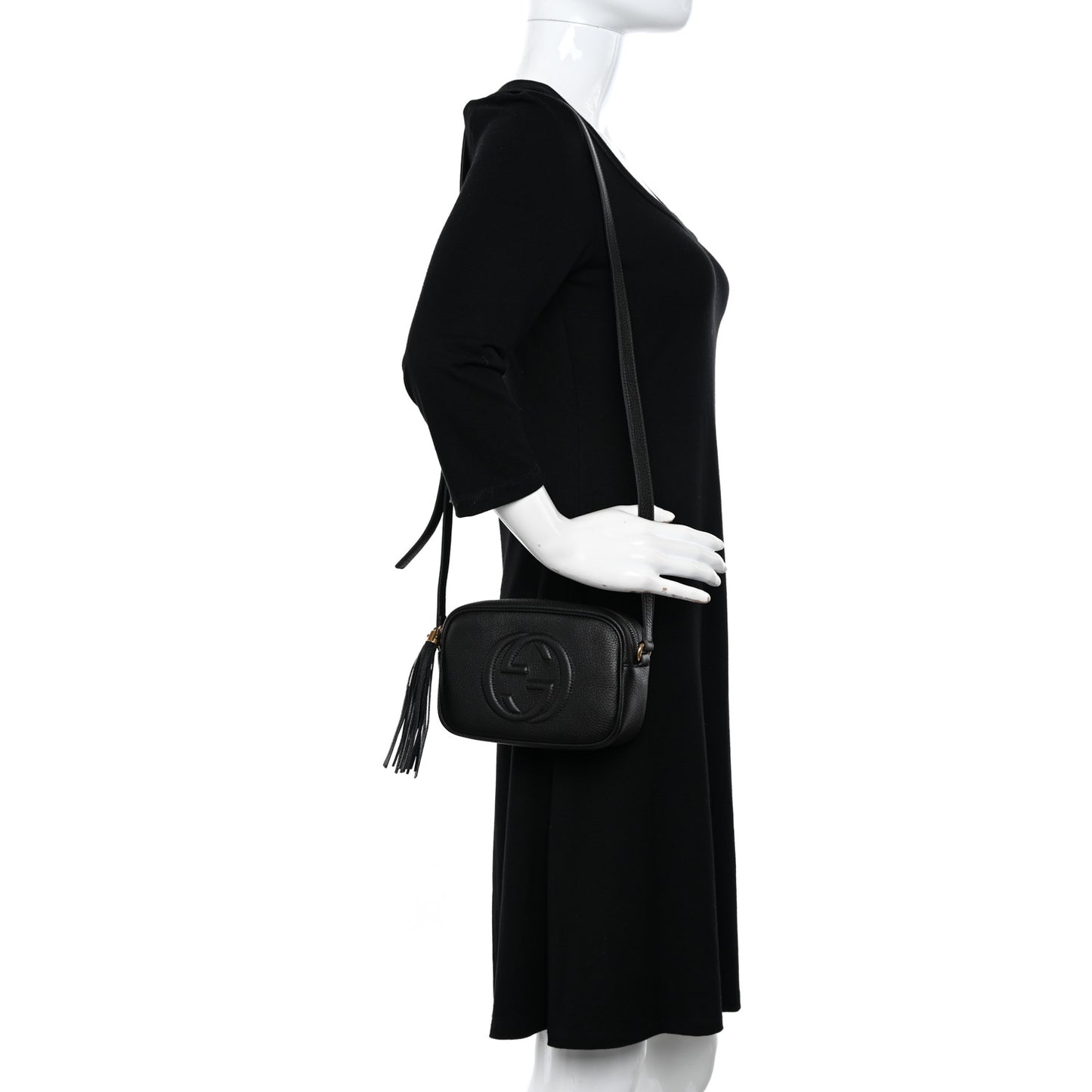 Pebbled Calfskin Mini Soho Disco Bag Black