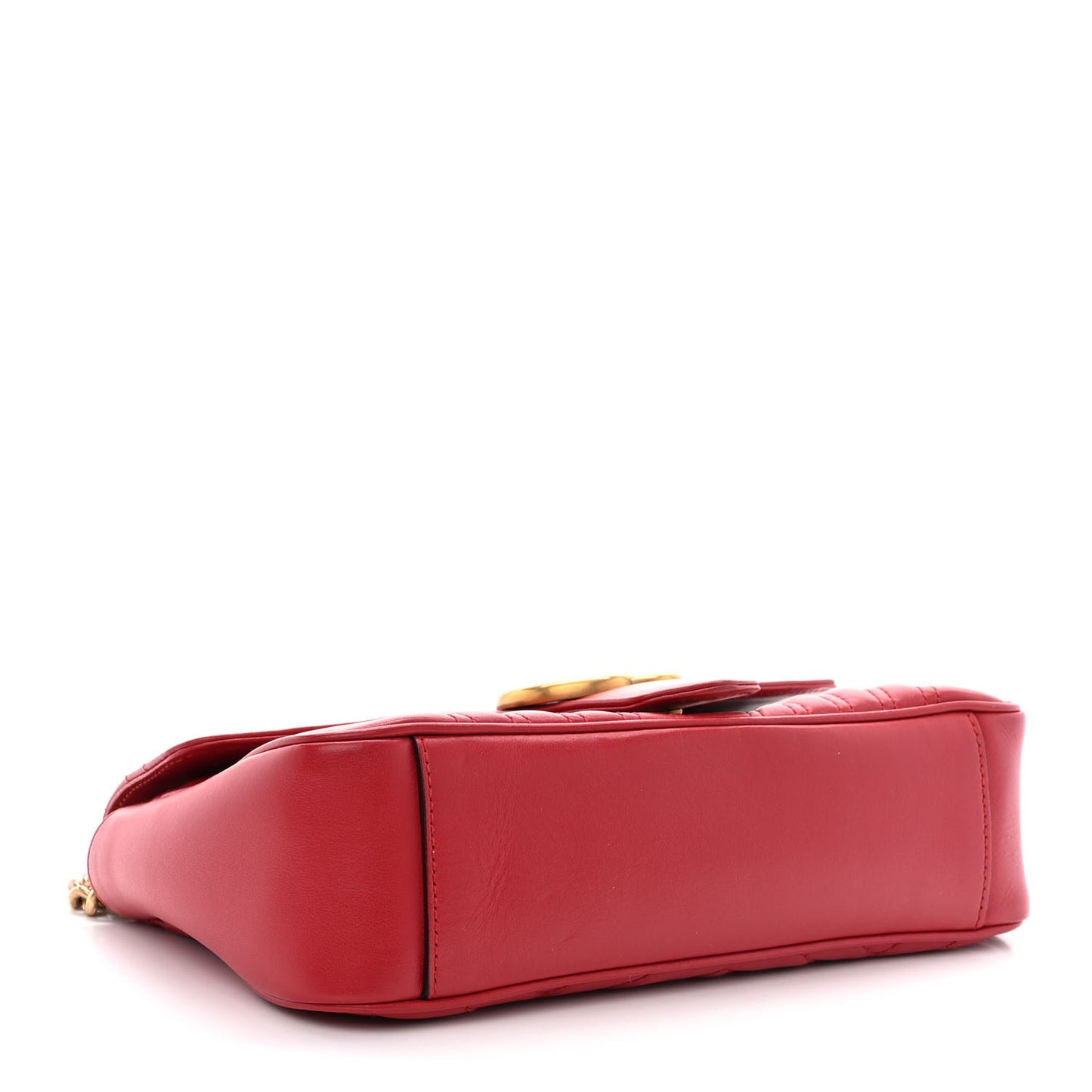 Calfskin Matelasse Small GG Marmont Shoulder Bag Hibiscus Red