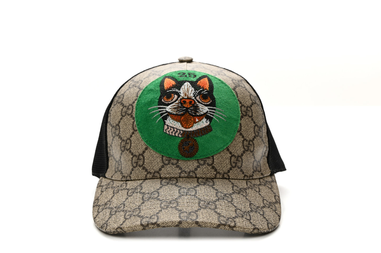 GG Supreme Monogram Bosco Patch Baseball Hat 57 Beige Green