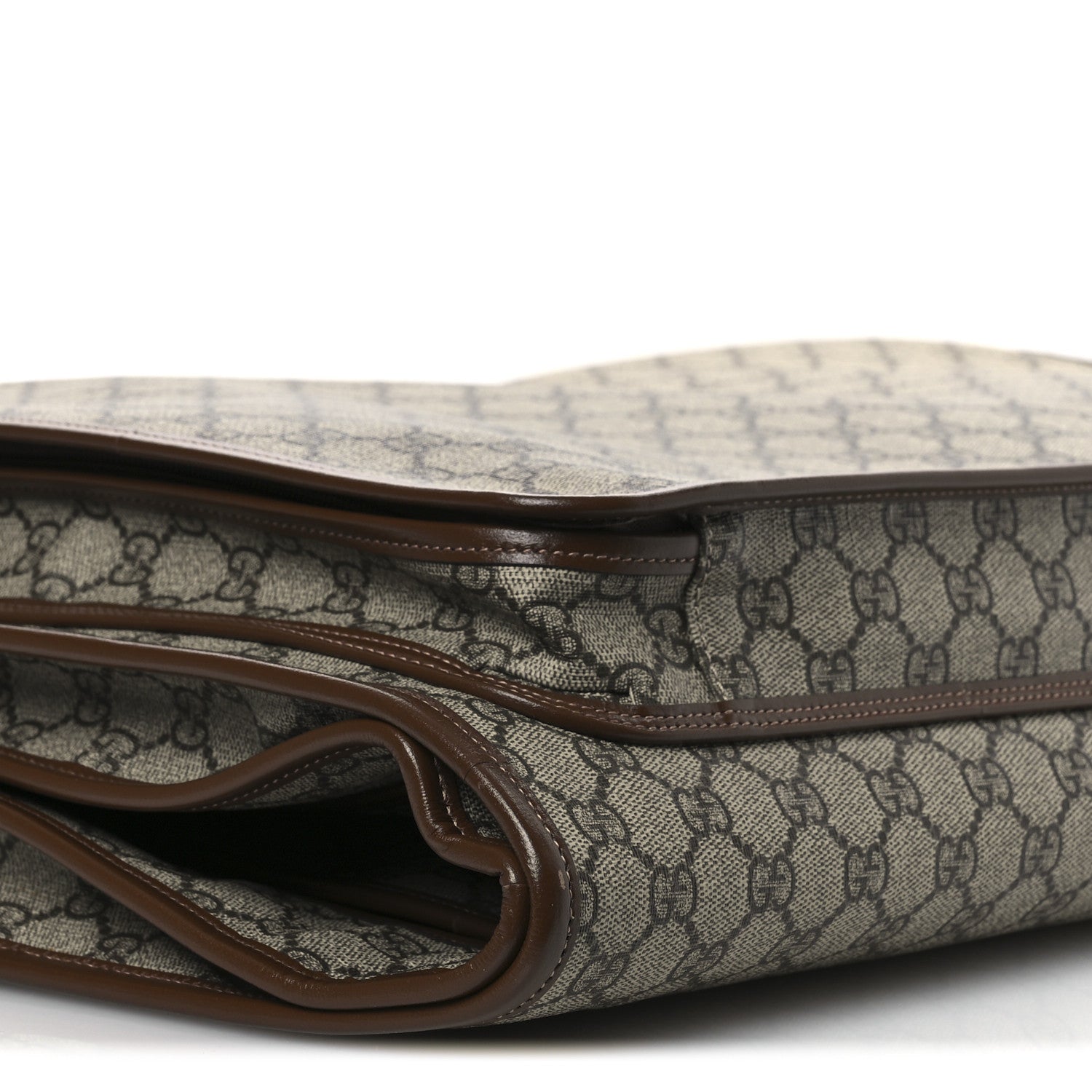 Gucci GG Supreme Monogram Azalea Calfskin Retro Interlocking G Hanger Garment Bag Beige Ebony Brown Sugar 8 of 10
