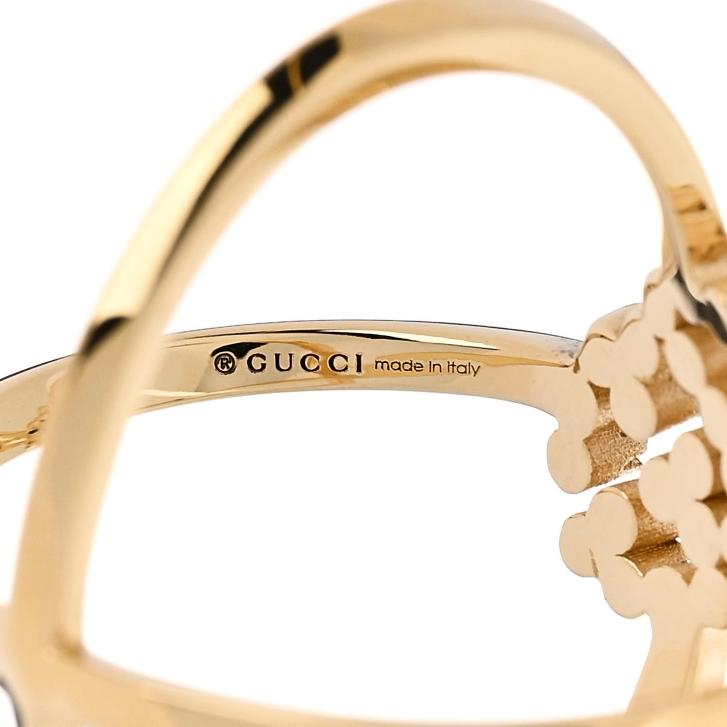 18K Yellow Gold Diamond Running G Cross Ring 53 6.25