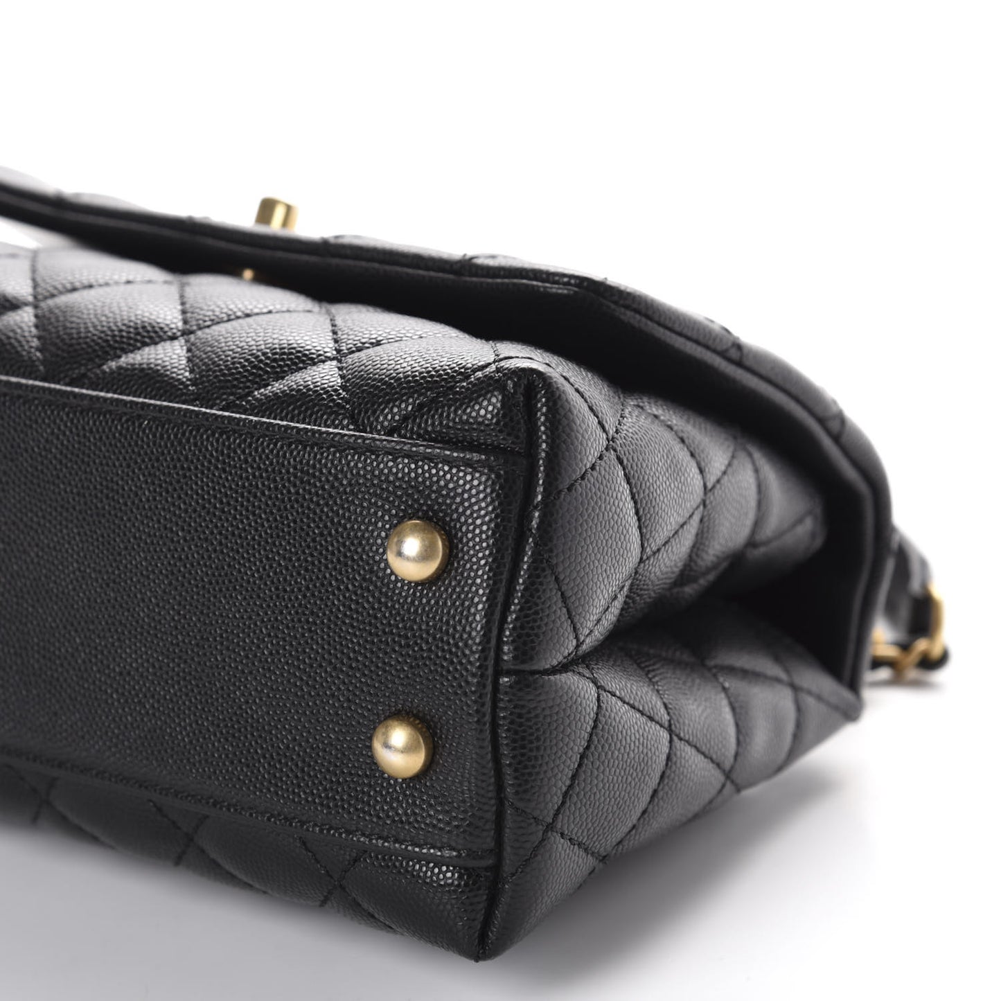 Caviar Quilted Mini Coco Handle Flap Black