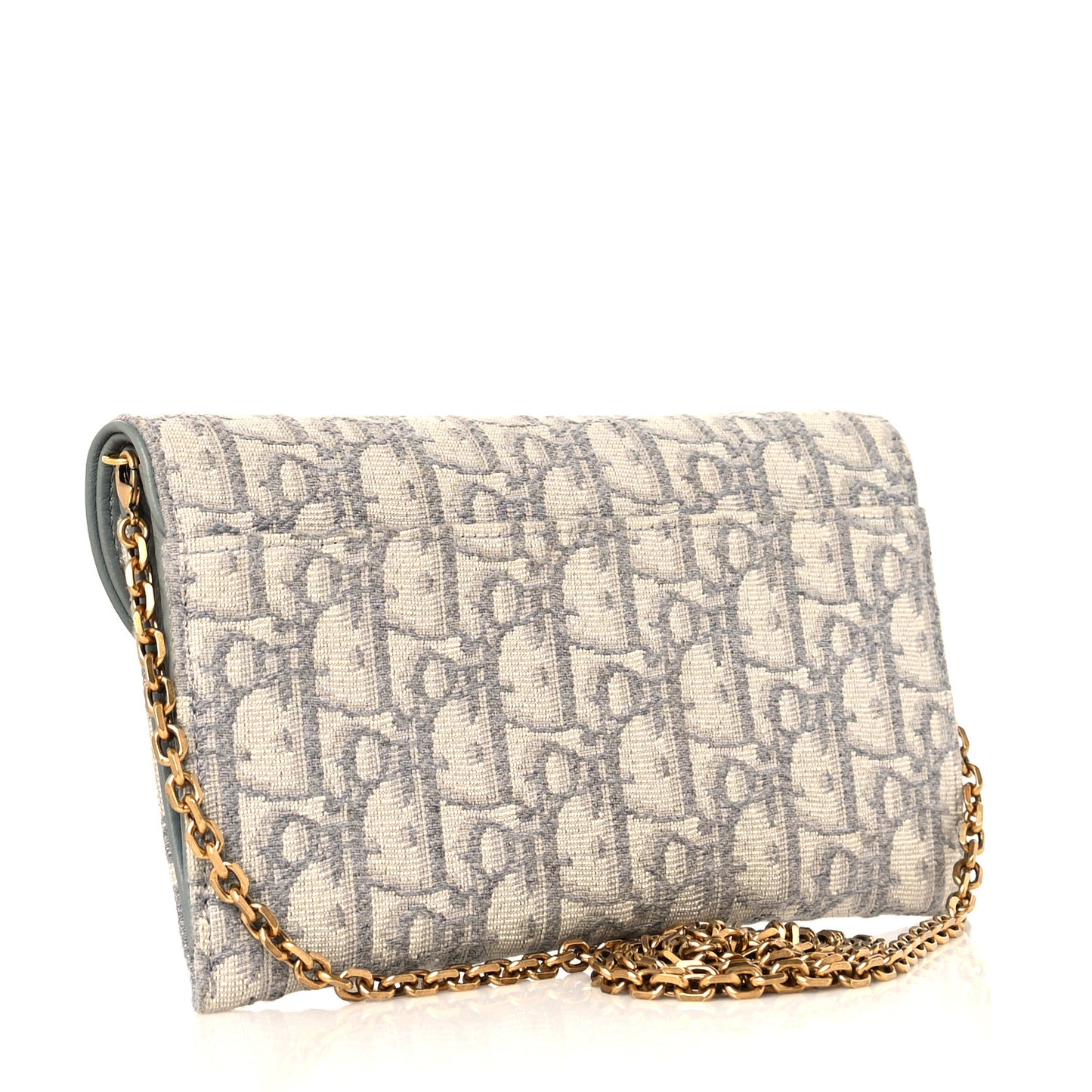 Oblique Saddle Chain Long Wallet Grey