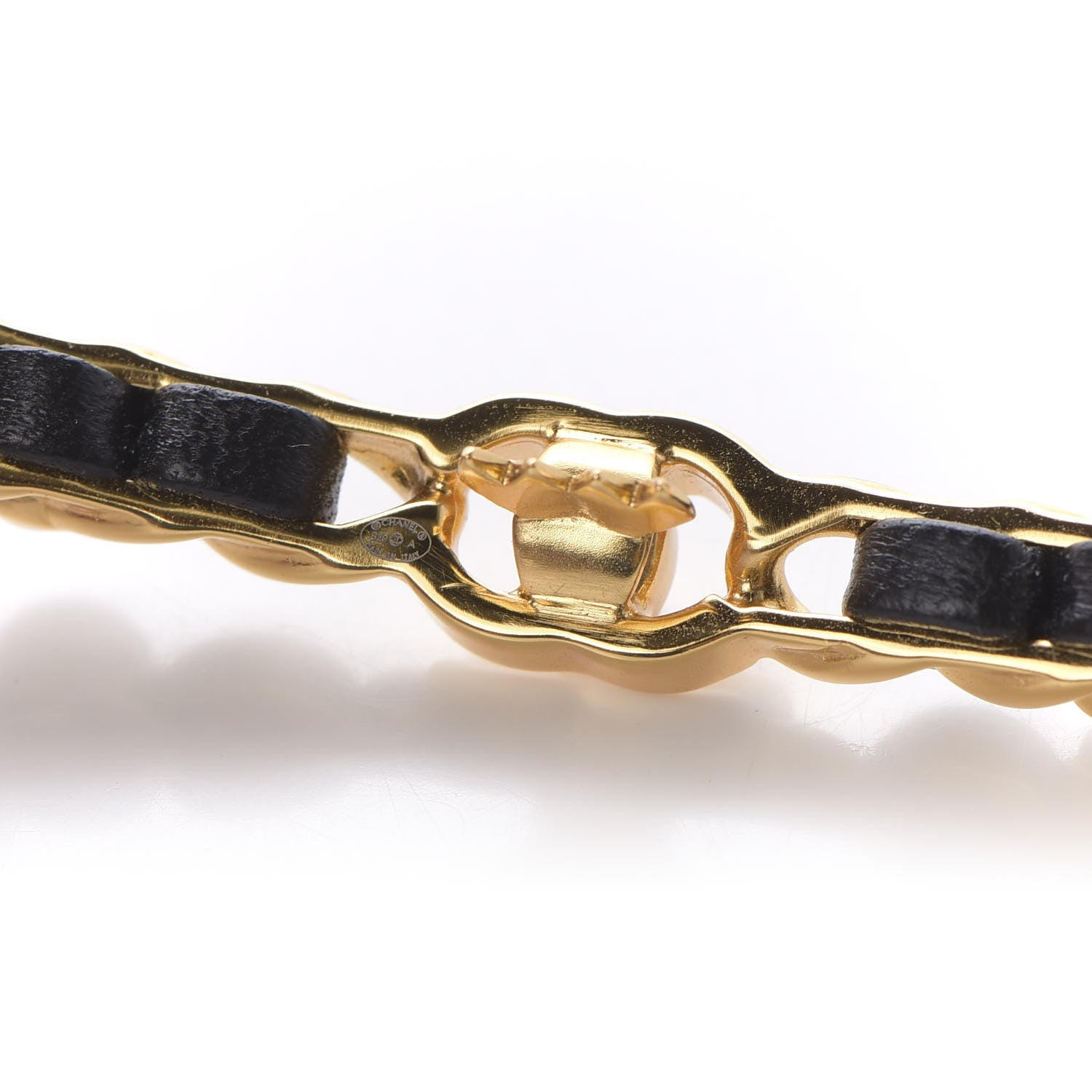 Chanel Pearl Lambskin CC More Is More Hair Clip Black Gold 3 of 4