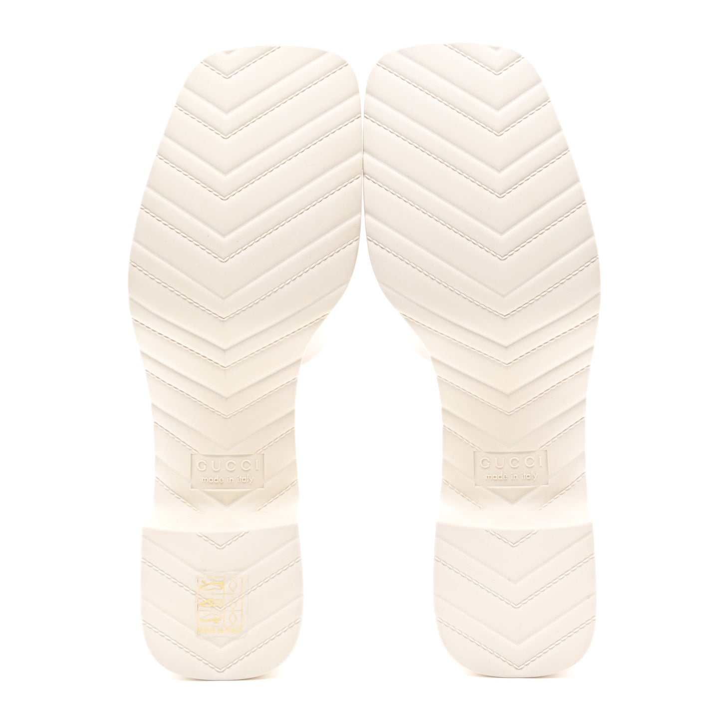 Rubber Gucci Logo Womens Platform 20/60mm Slide Sandals 37 Mystic White