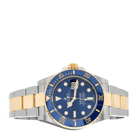 Stainless Steel 18K Yellow Gold 41mm Submariner Date Watch Royal Blue 126613LB