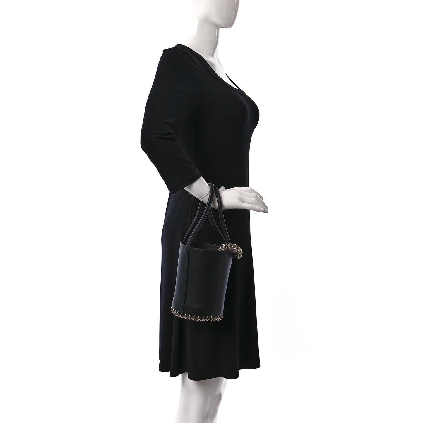 Smooth Calfskin Roxy Bucket Bag Black