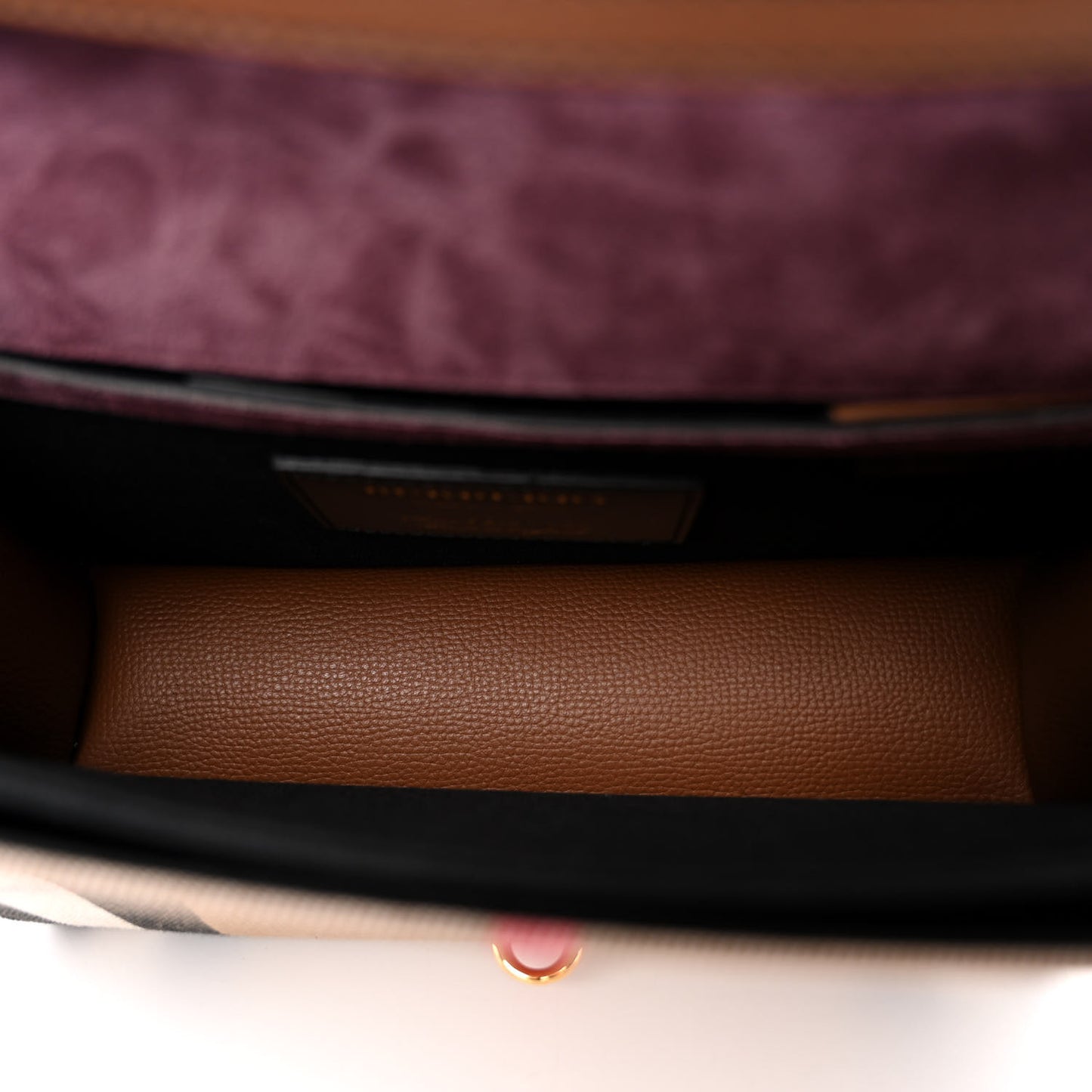 Derby Calfskin House Check Small Macken Crossbody Bag Tan