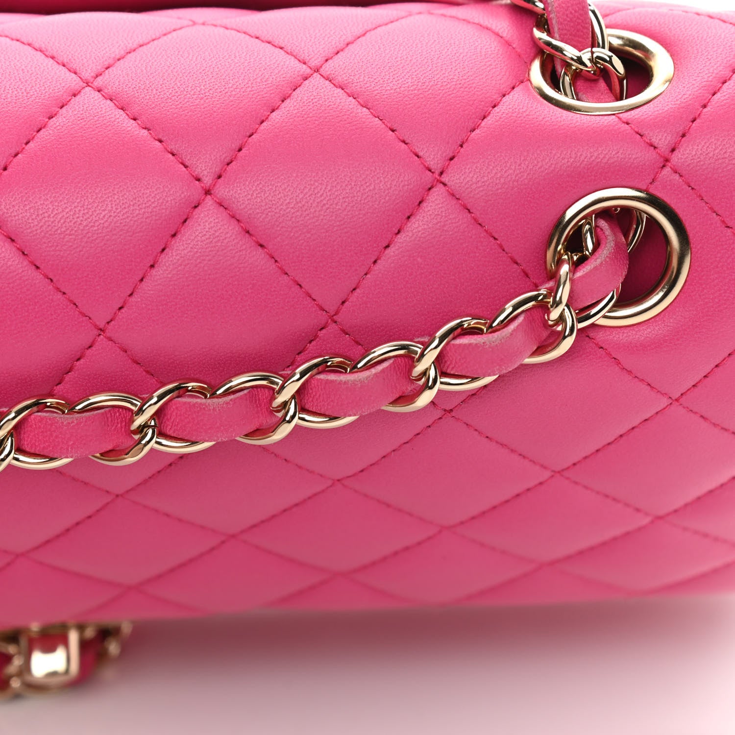 Chanel Lambskin Quilted Medium Double Flap Pink 19 of 19