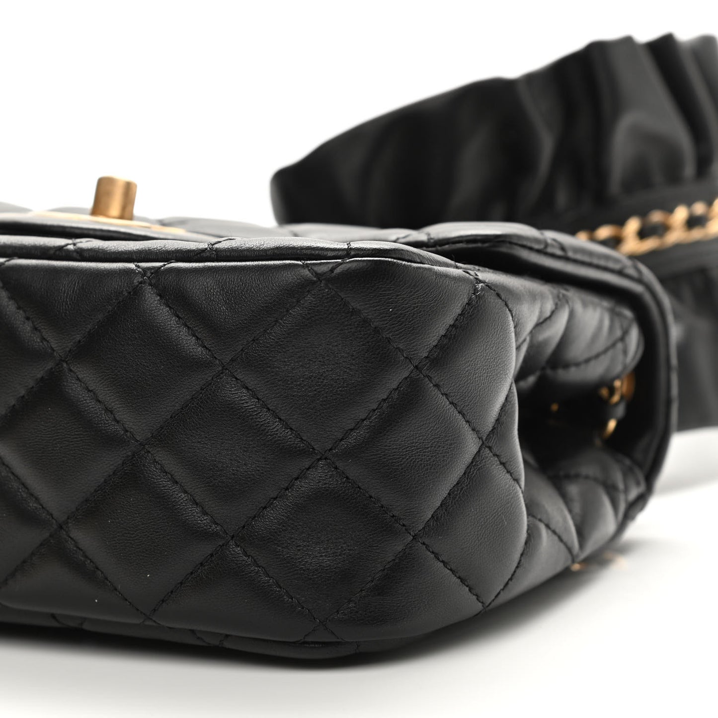 Lambskin Quilted Mini Romance Square Flap Black