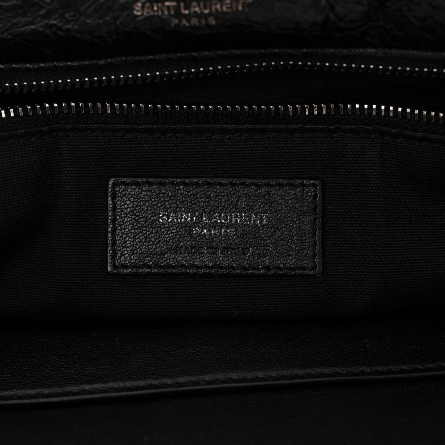 Crinkled Calfskin Matelasse Monogram Large Niki Chain Satchel Black