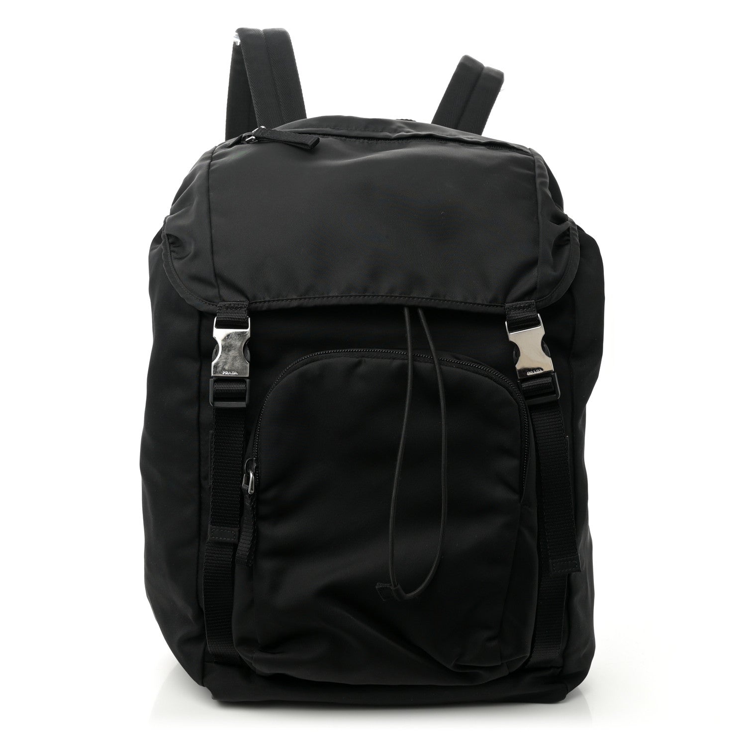 Prada Tessuto Nylon Montagna Double Buckle Backpack Black 1740076