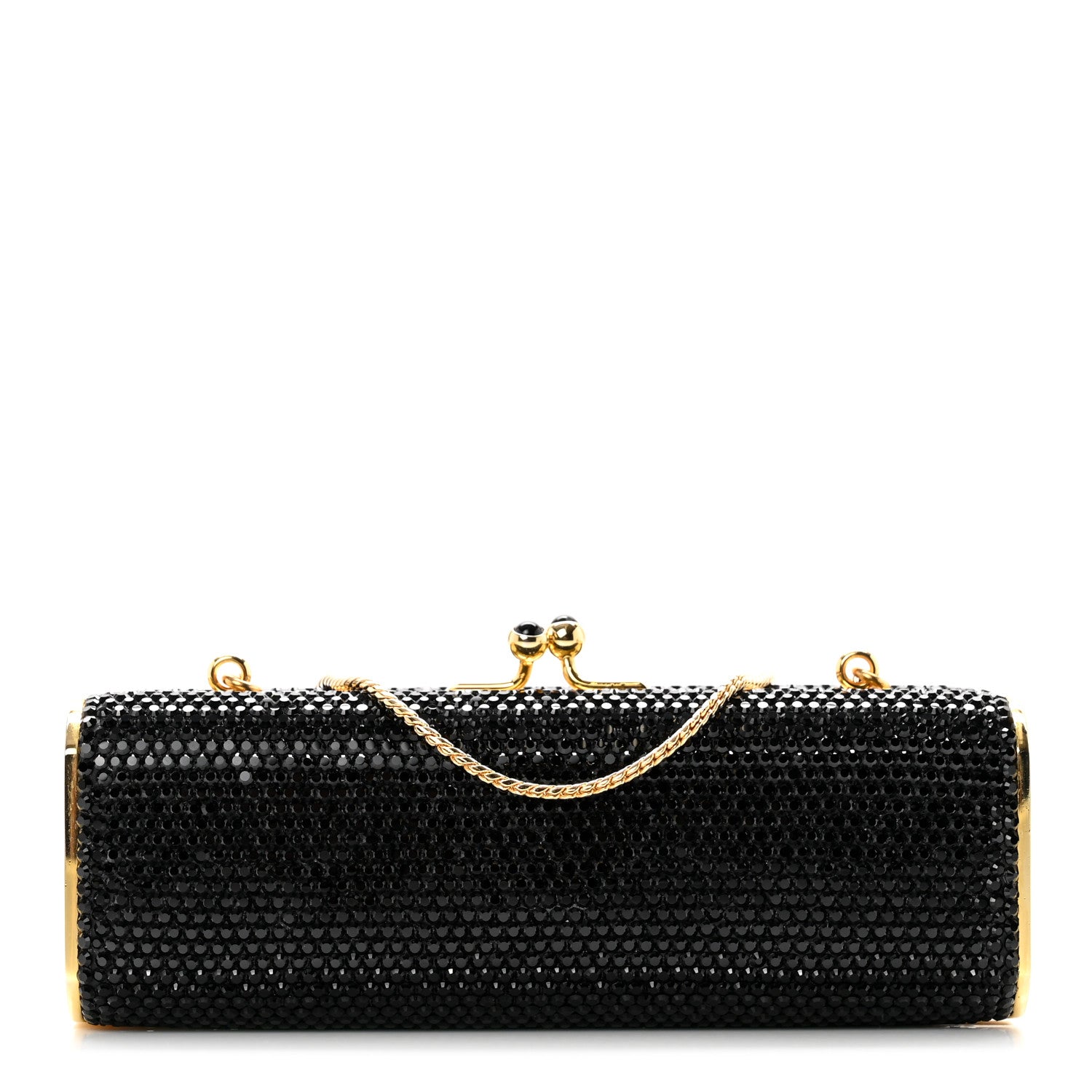 Judith Leiber Swarovski Crystal Minaudiere Clutch Black 1 of 6