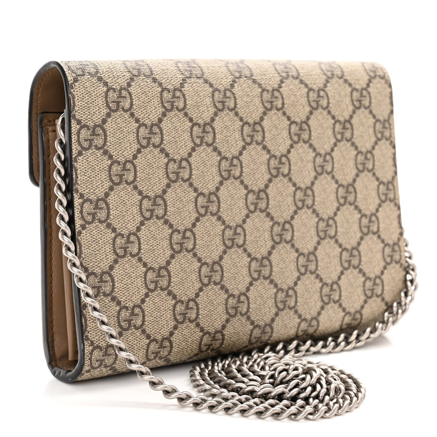 GG Supreme Monogram Mini Dionysus Chain Wallet Beige Taupe