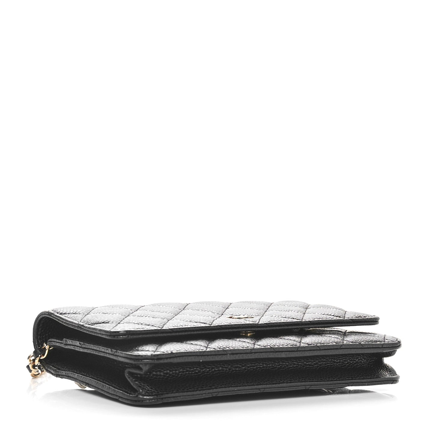 Caviar Quilted Wallet on Chain WOC Black