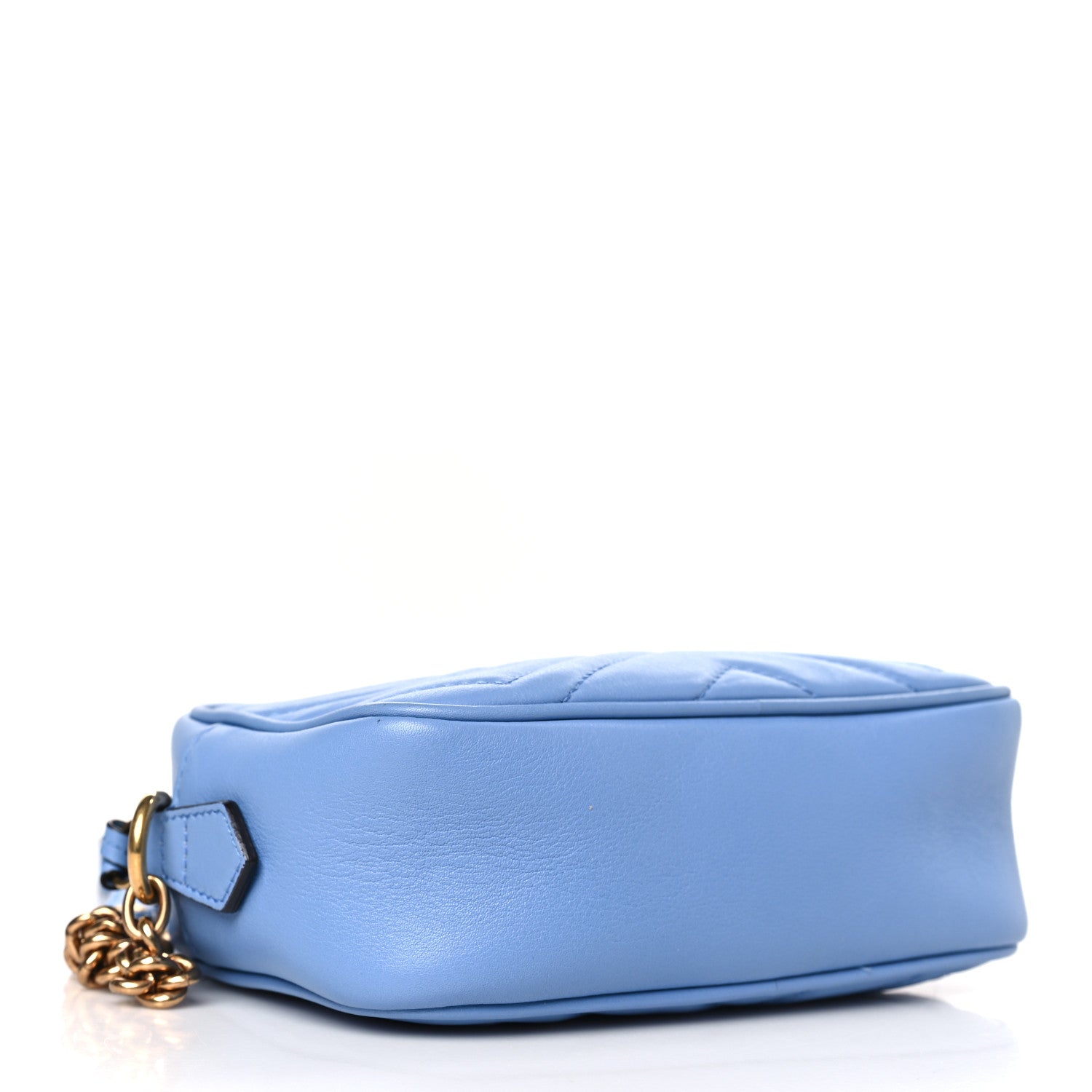 Gucci Calfskin Matelasse Mini GG Marmont Chain Shoulder Bag Clear Sky Blue 4 of 9