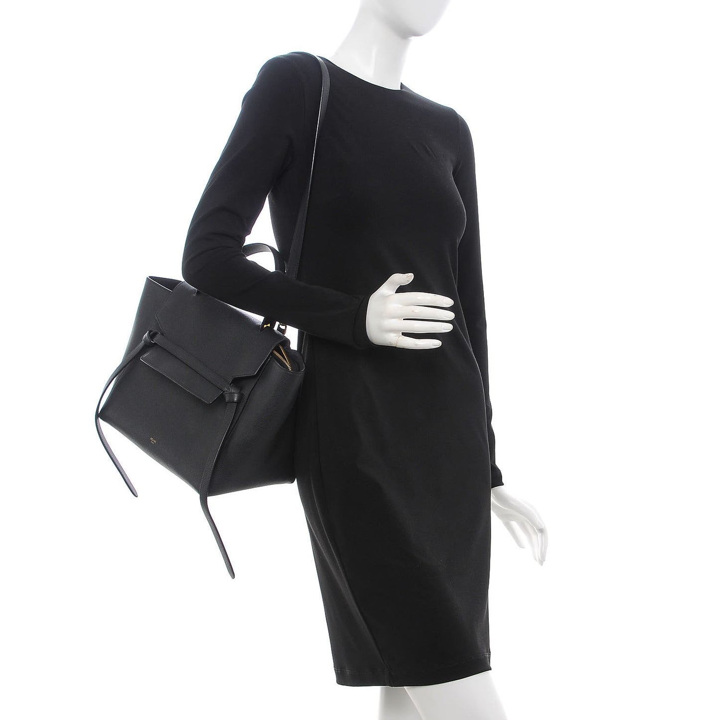 Grained Calfskin Mini Belt Bag Black