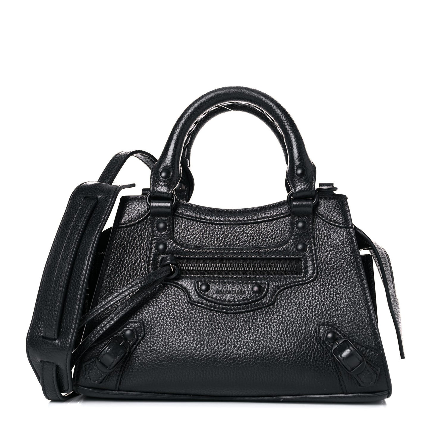 Grained Calfskin Neo Classic Black Hardware Mini City Black