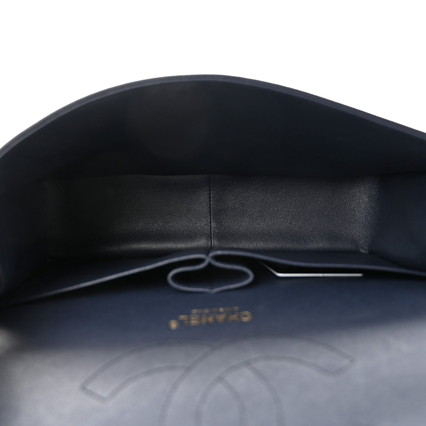 Caviar Quilted Jumbo Double Flap Navy
