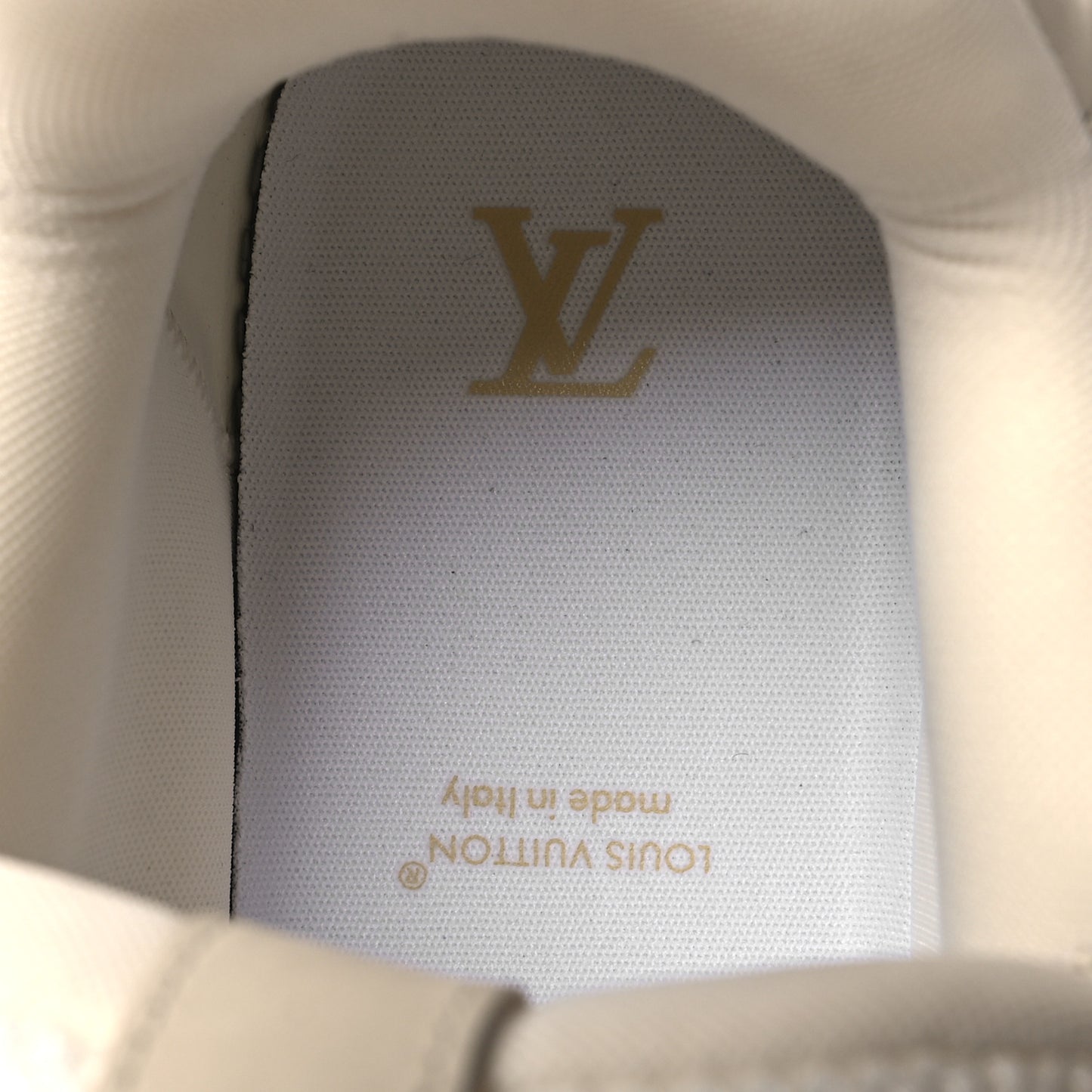 Mens LV Calfskin Mesh Skate Sneaker 12 Beige White