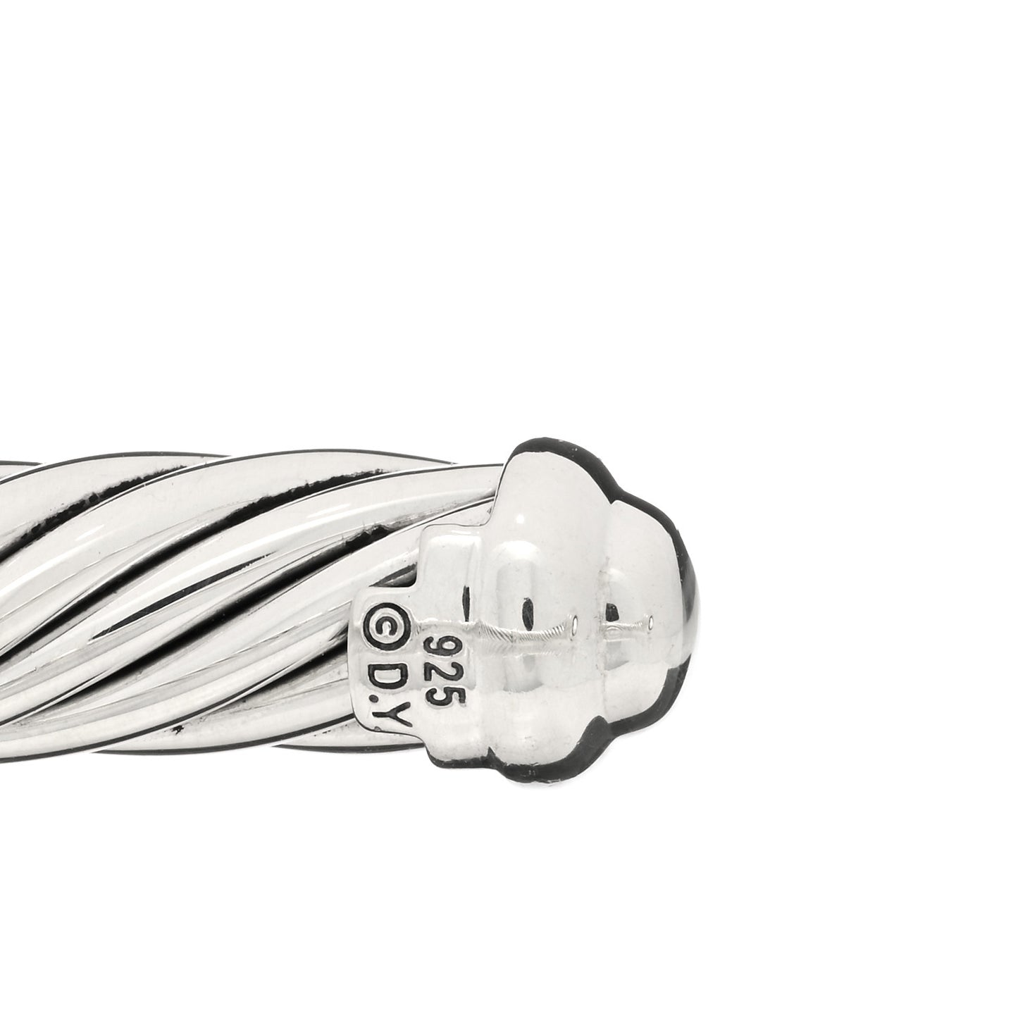 Sterling Silver Black Diamond 7mm Cable Classics Station Bracelet