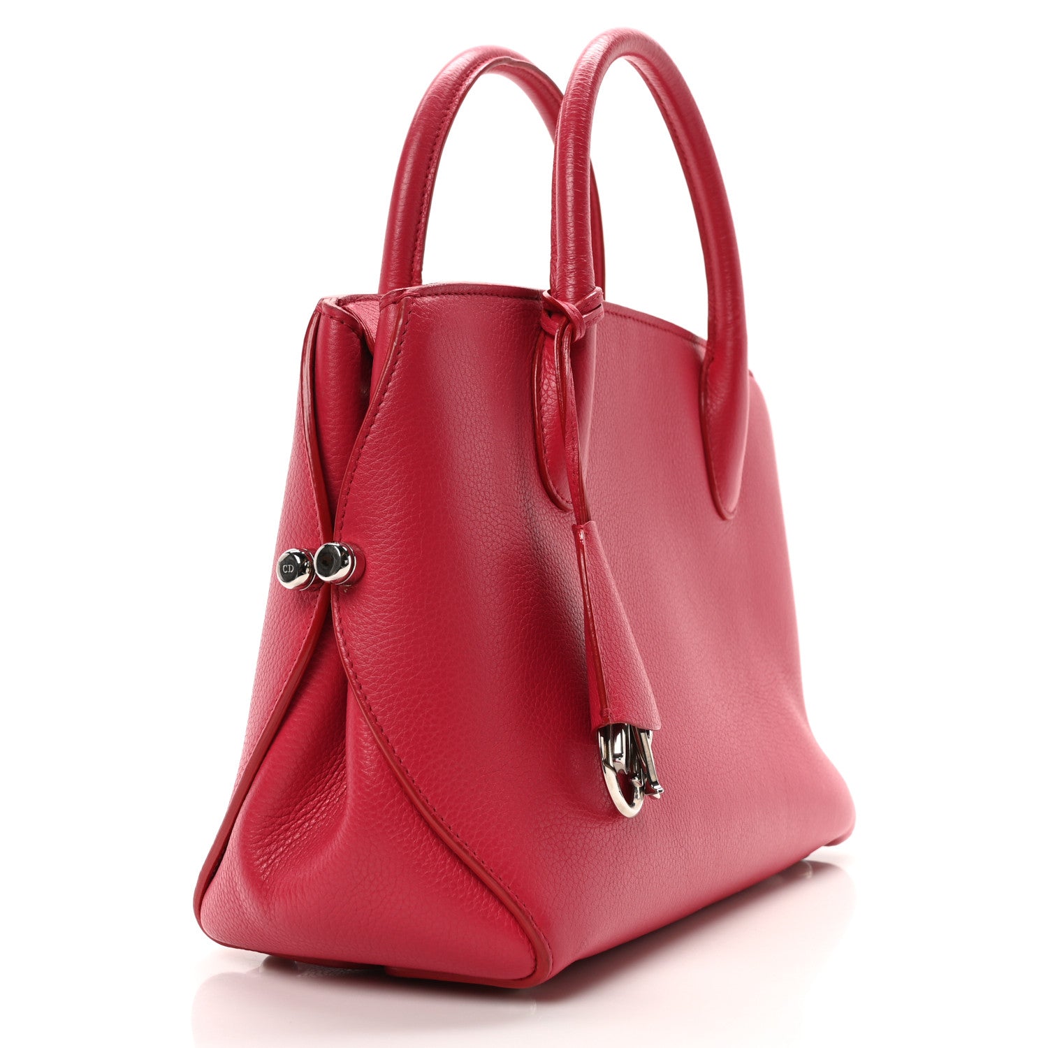 Christian Dior Grained Calfskin Bar Tote Coquelicot 6 of 9